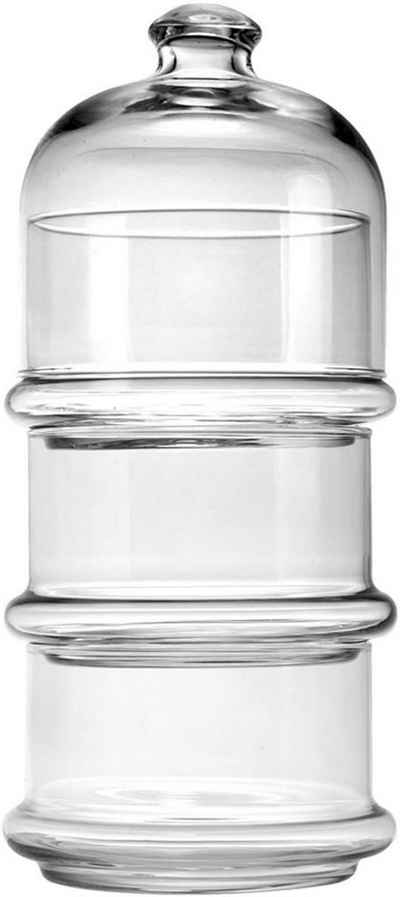 Pasabahce Etagere »Patisserie Basic Set 3 stapelbare Behälter mit Kuppel, Glas, Transparent«, Glas, (3-tlg)