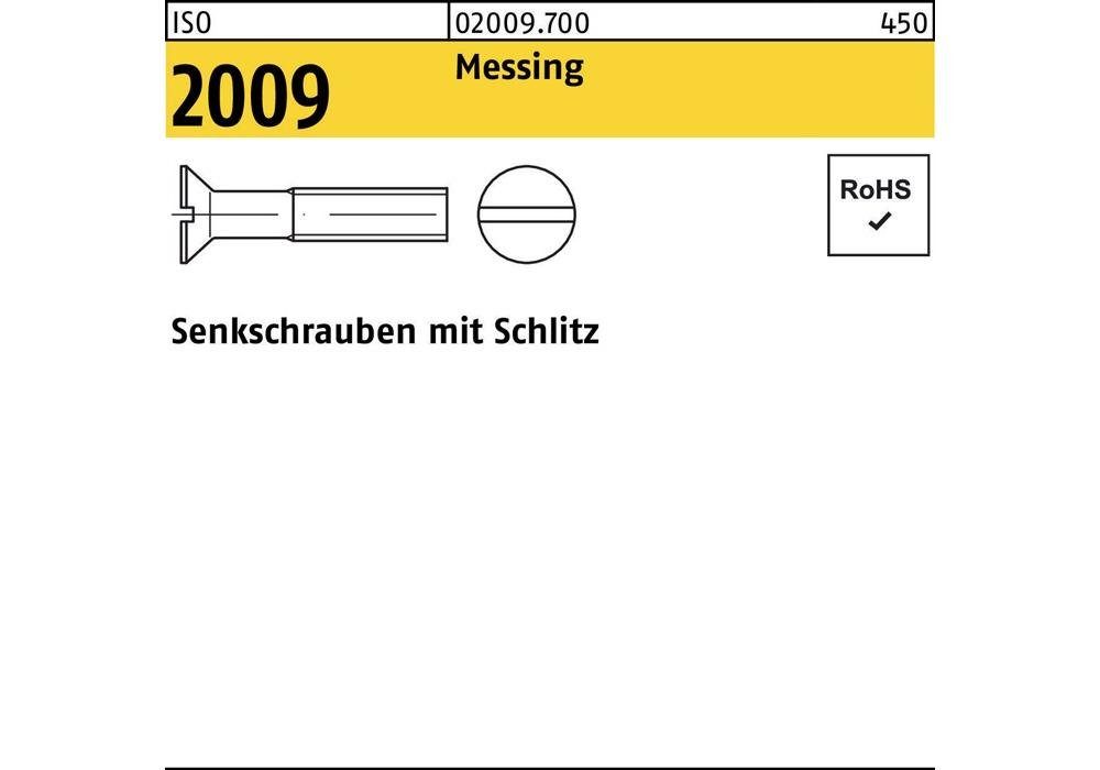 2009 4 x 40 M m.Schlitz Senkschraube ISO Messing Senkschraube