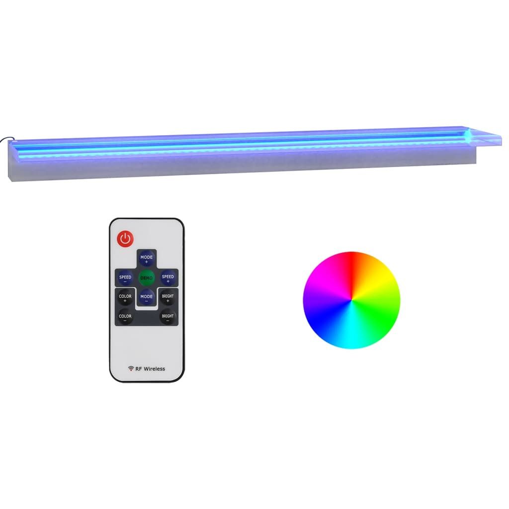 vidaXL Wasserfall Wasserfall-Element mit RGB LEDs Edelstahl 108 cm