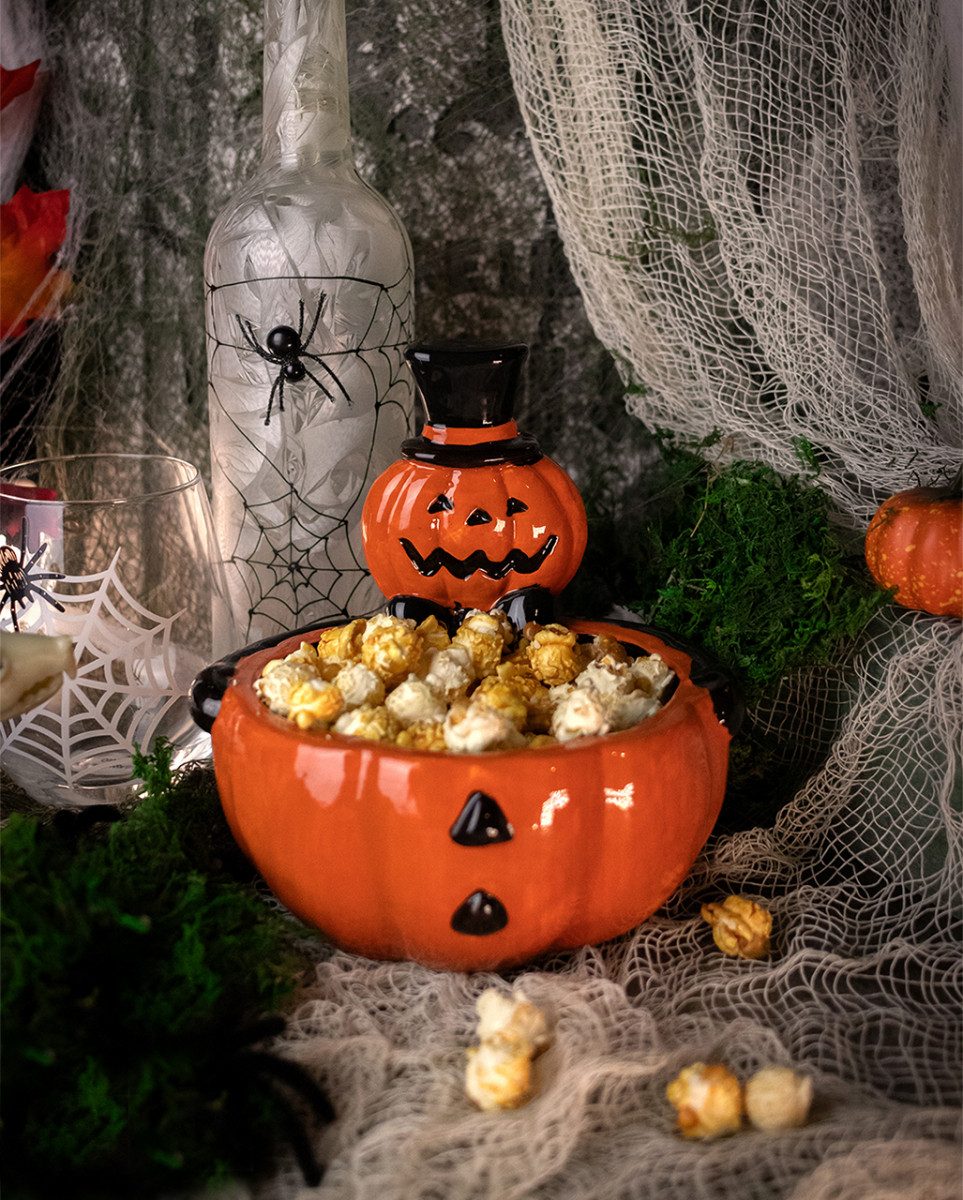 Horror-Shop Dekoobjekt Vintage Halloween Kürbis Süßigkeiten Schale aus Ke günstig online kaufen