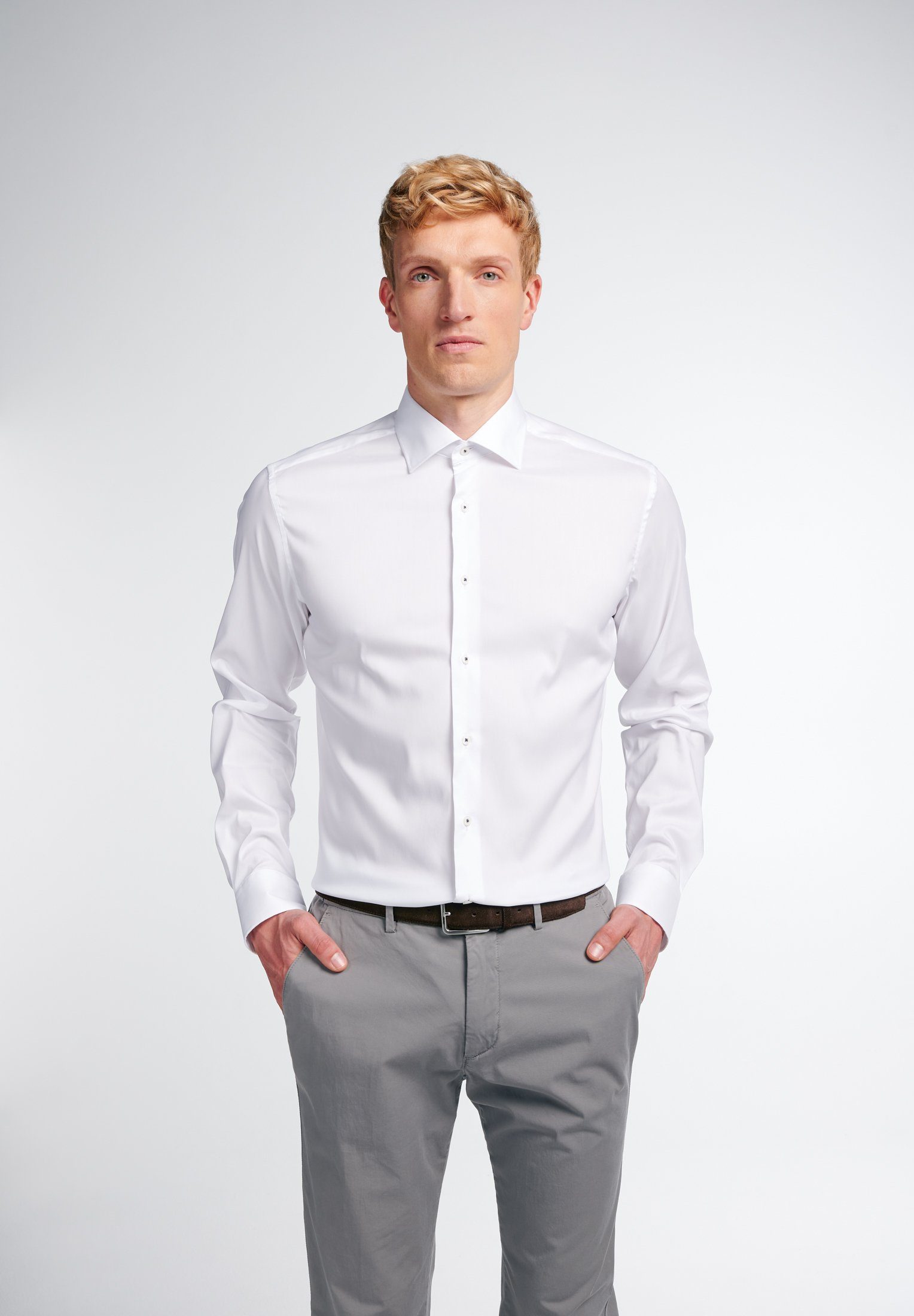 Eterna Langarmhemd SLIM FIT weiß