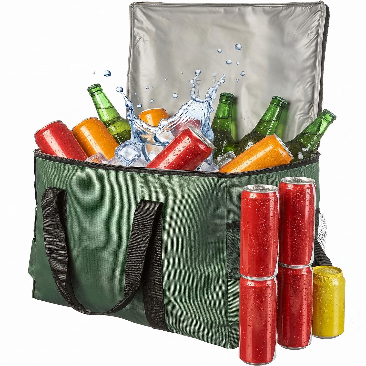 Goods+Gadgets Thermobehälter Kühltasche wasserdicht Thermobehälter Isoliertasche Camping & Picknick, Polyestergewebe, (XXL, Isotasche), Camping-Tasche Wärmetasche