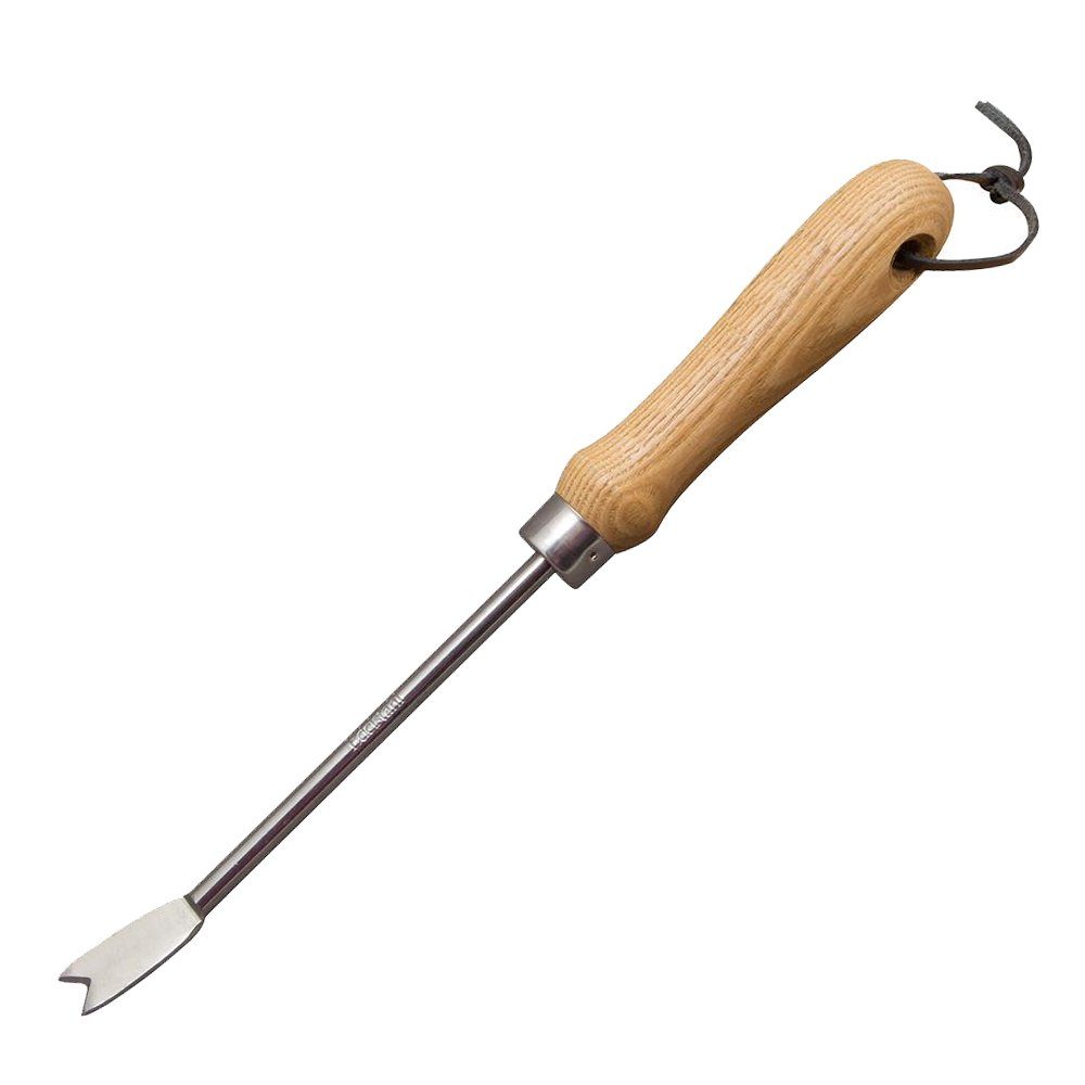 Unkrauthacke Unkrautstecher Spargelstecher Edelstahl mit Holzgriff