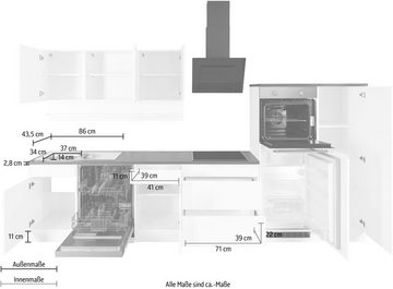 KOCHSTATION Küche KS-Virginia, Breite 350 cm, wahlweise mit Induktion