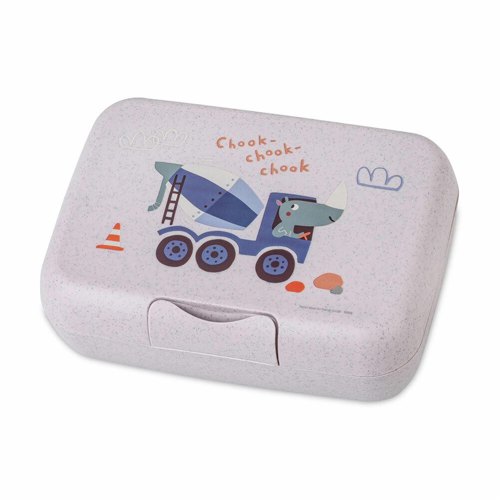 KOZIOL Lunchbox Candy L Trucks, Biozirkukärer Kunststoff, mit Trennschale