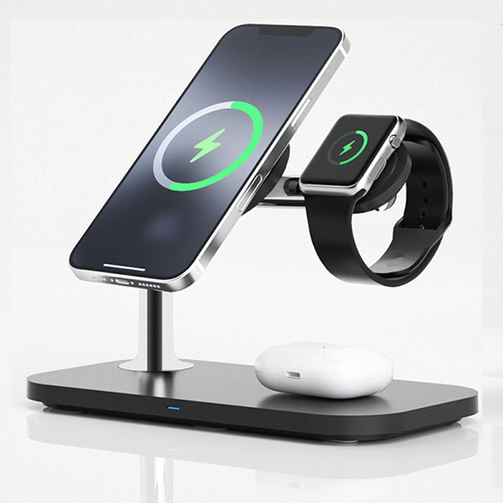 Magsafe 3 in 1 Wireless Charger Station Kabelloses Ladestation, Ladegerät  mit MagSafe für iPhone 14, 13 + Apple Watch + AirPods, mit 18W QC 3.0