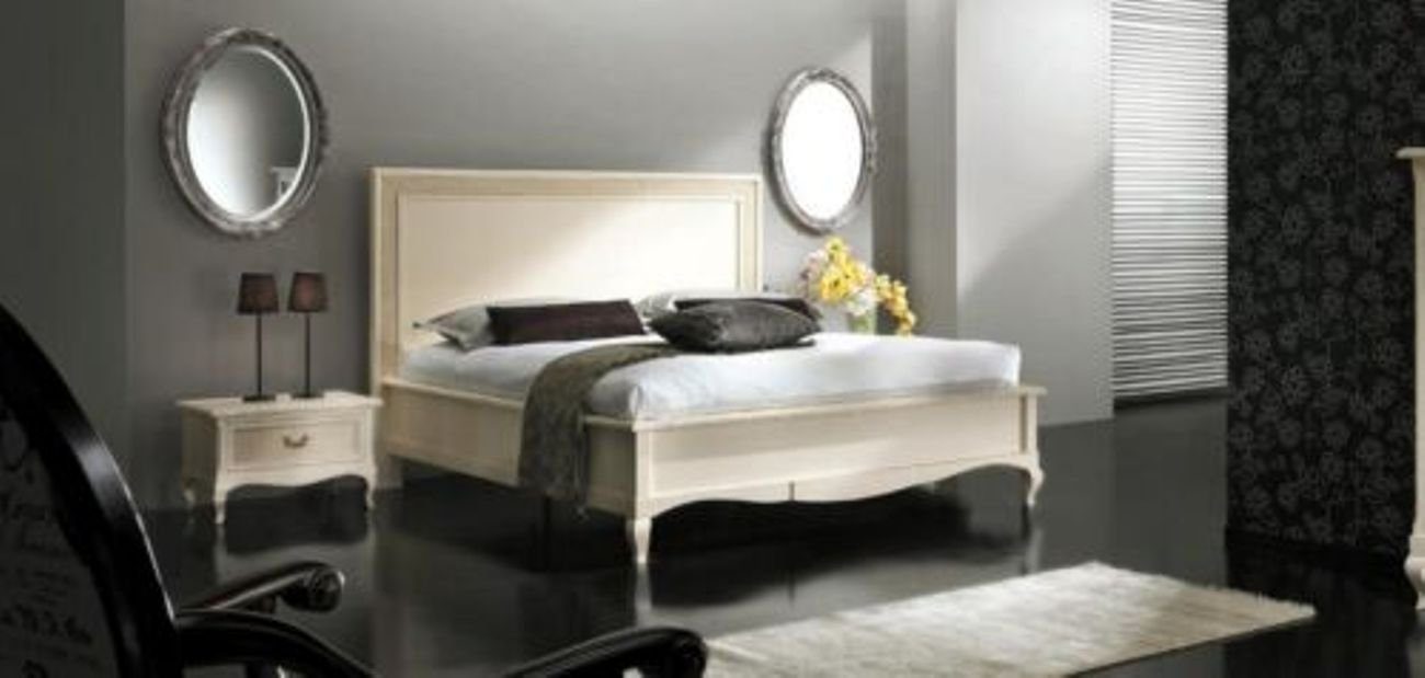 4tlg. Italienisches Schlafzimmer-Set, Holz Set Bett JVmoebel Massive Nachttisch Möbel Betten
