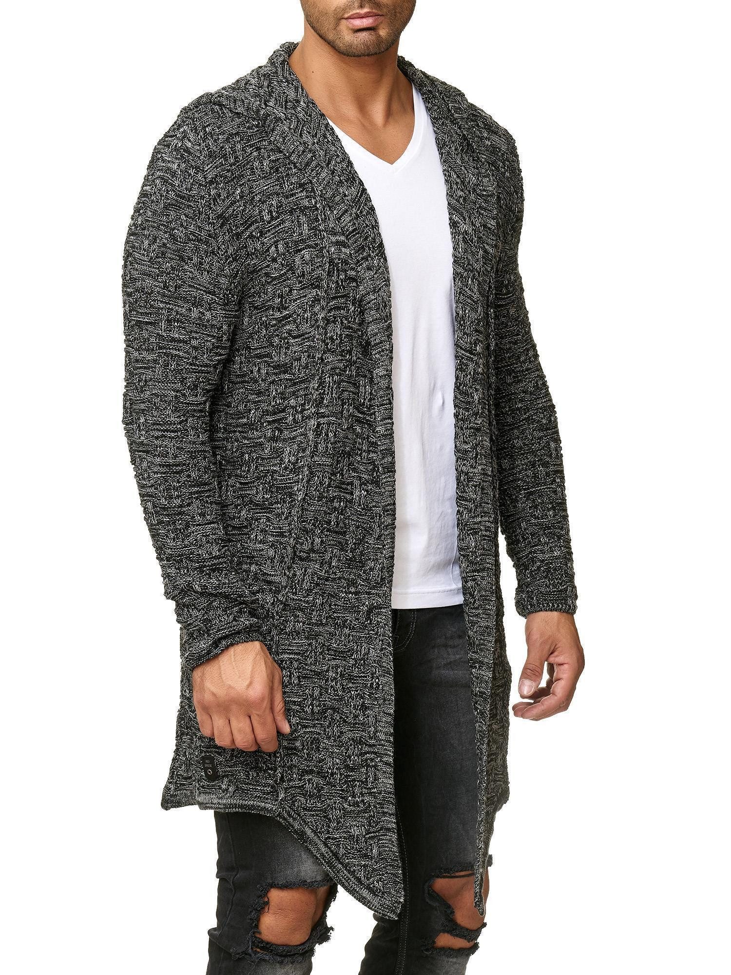 RedBridge Cardigan mit Kapuze Langer Cardigan im Grobstrick-Design mit Kapuze