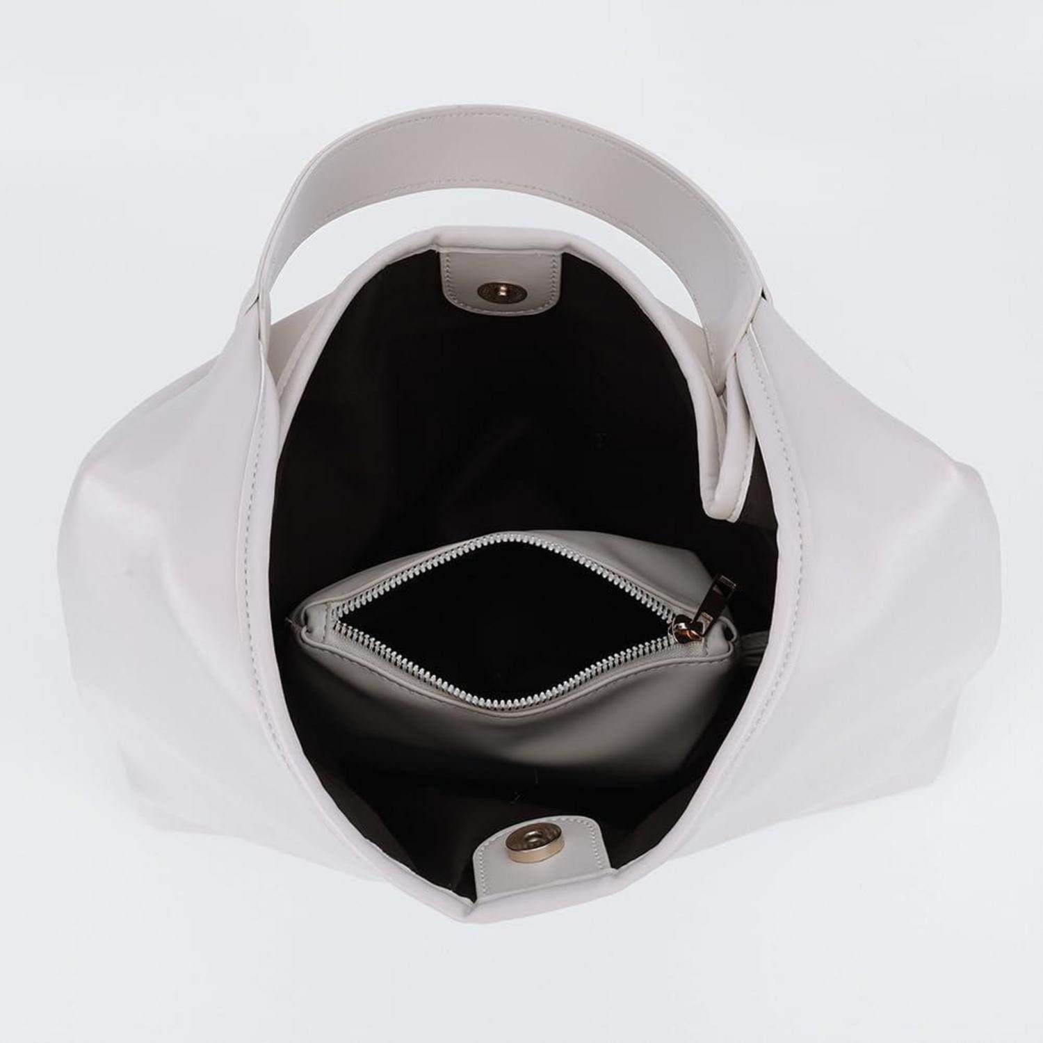 LuxusKollektion Handtasche Große Handtasche Damen Weiches Leder Tote Shopper Schultertasche Grau