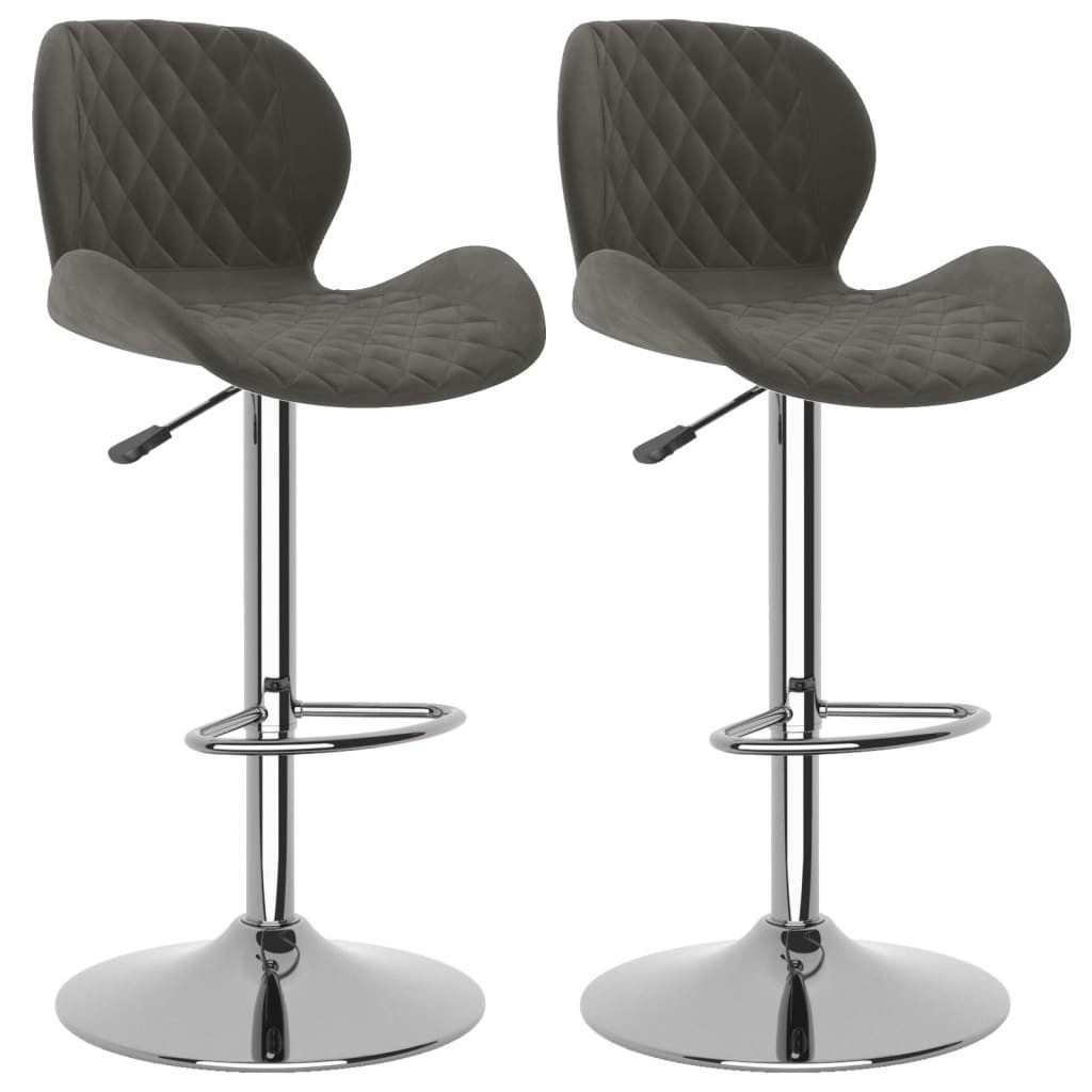 Barhocker Barhocker 2 Stk. Dunkelgrau Samt