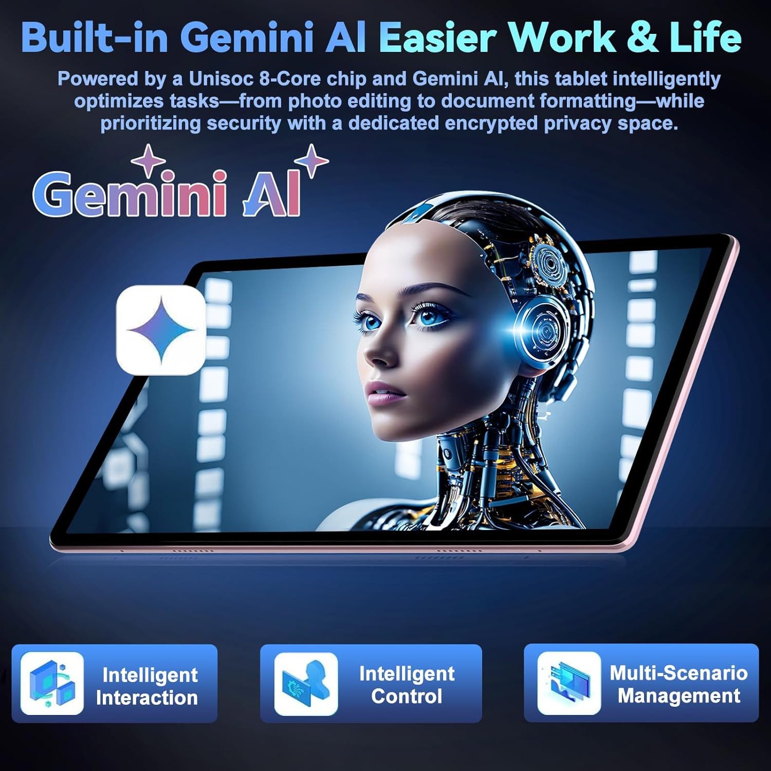 DEERTiME Android 15 Tablet 30GB RAM 64GB Speicher/erweiterbar auf bis 2TB Tablet (10,1", 64 GB, Android 15, 6000mAh, Gemini AI, 5G WiFi, Widevine L1, mit Tastatur/Maus)