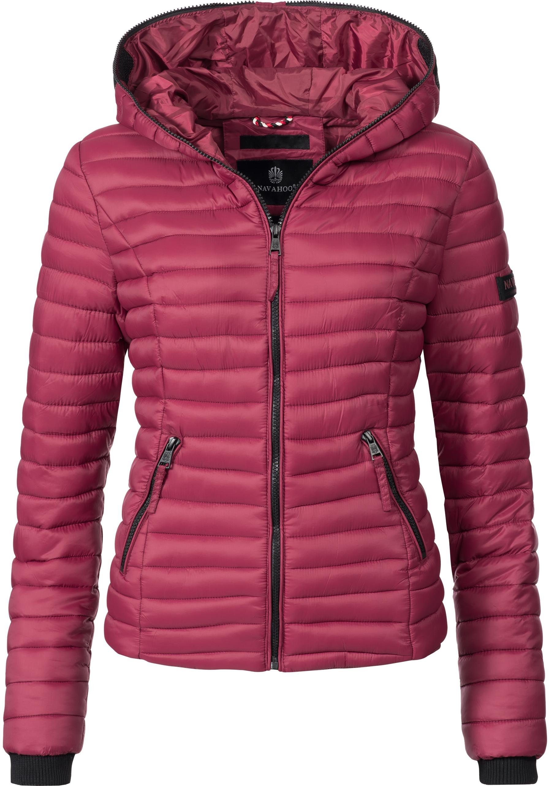 Navahoo Steppjacke Kimuk leichte Übergangsjacke mit Kapuze bordeaux