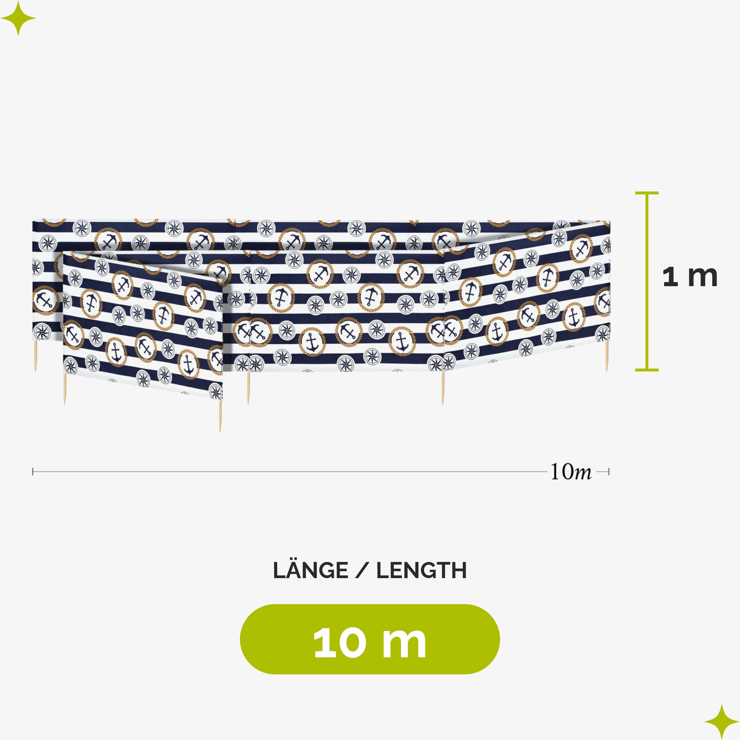 Garronda Windschutz Strand Sichtschutz 10m lang günstig online kaufen