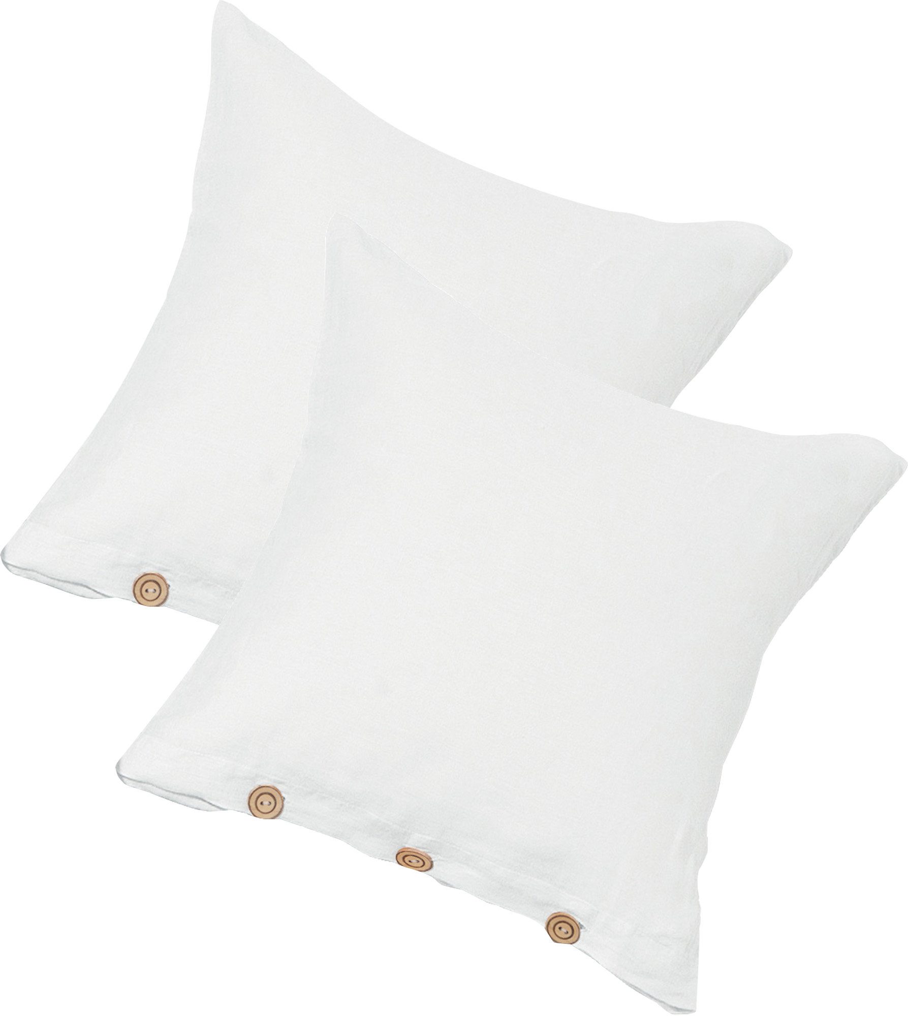 Erwin Müller Kissenbezug Kuschelkissenbezug "Deggendorf" 2er-Pack, Halbleinen Uni