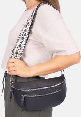 Seasons of April Umhängetasche Crossbody Bag Pia, Mittelgroße Umhängetasche aus 100% Leder mit breitem Gurt und 2 Zipper