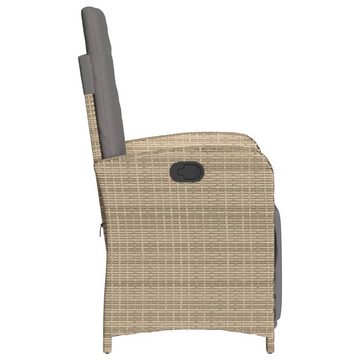 vidaXL Gartenstuhl Gartensessel mit Fußteil 2 Stk. Verstellbar Poly Rattan (2 St)