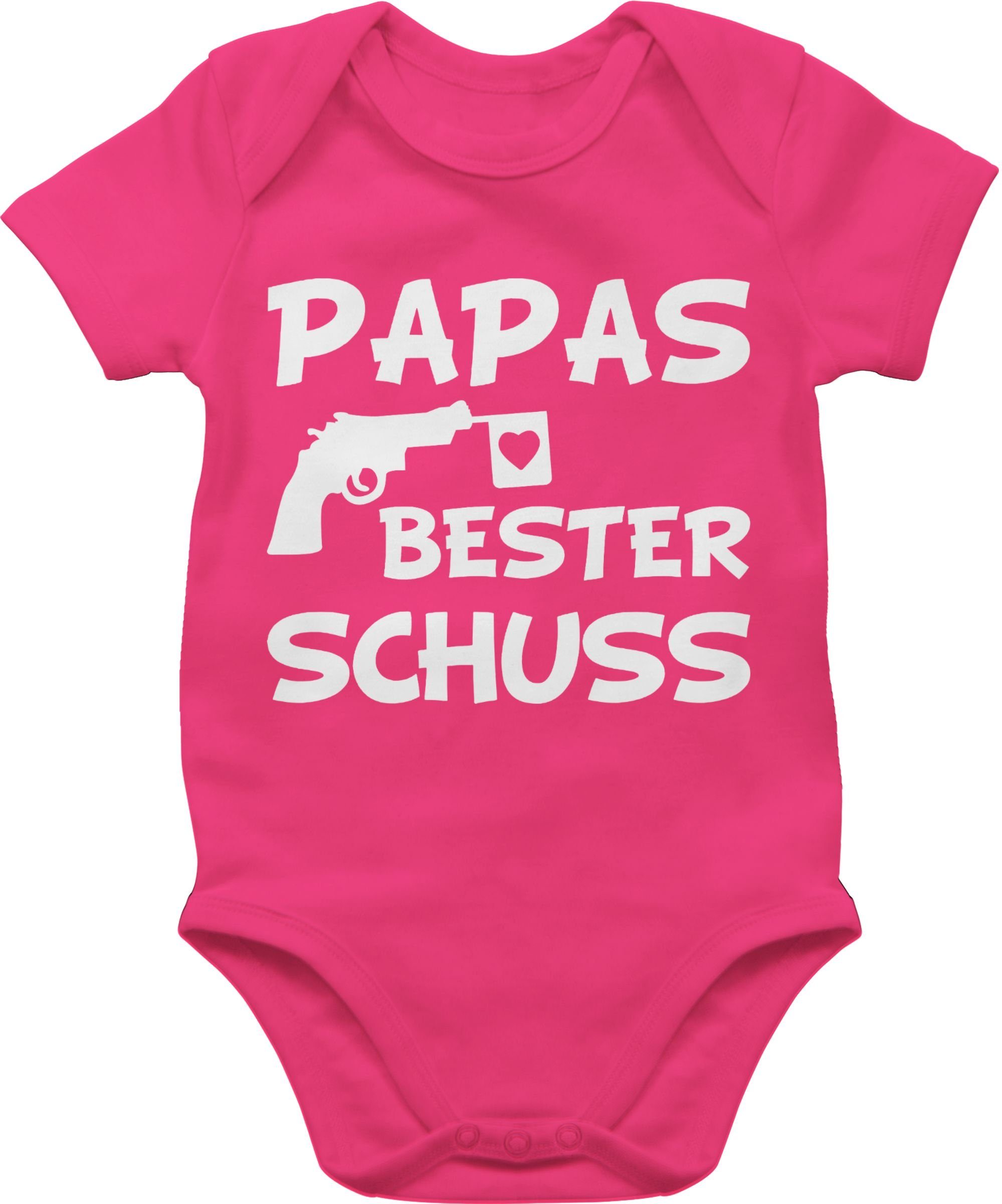 Shirtbody Papas bester Treffer - weiß