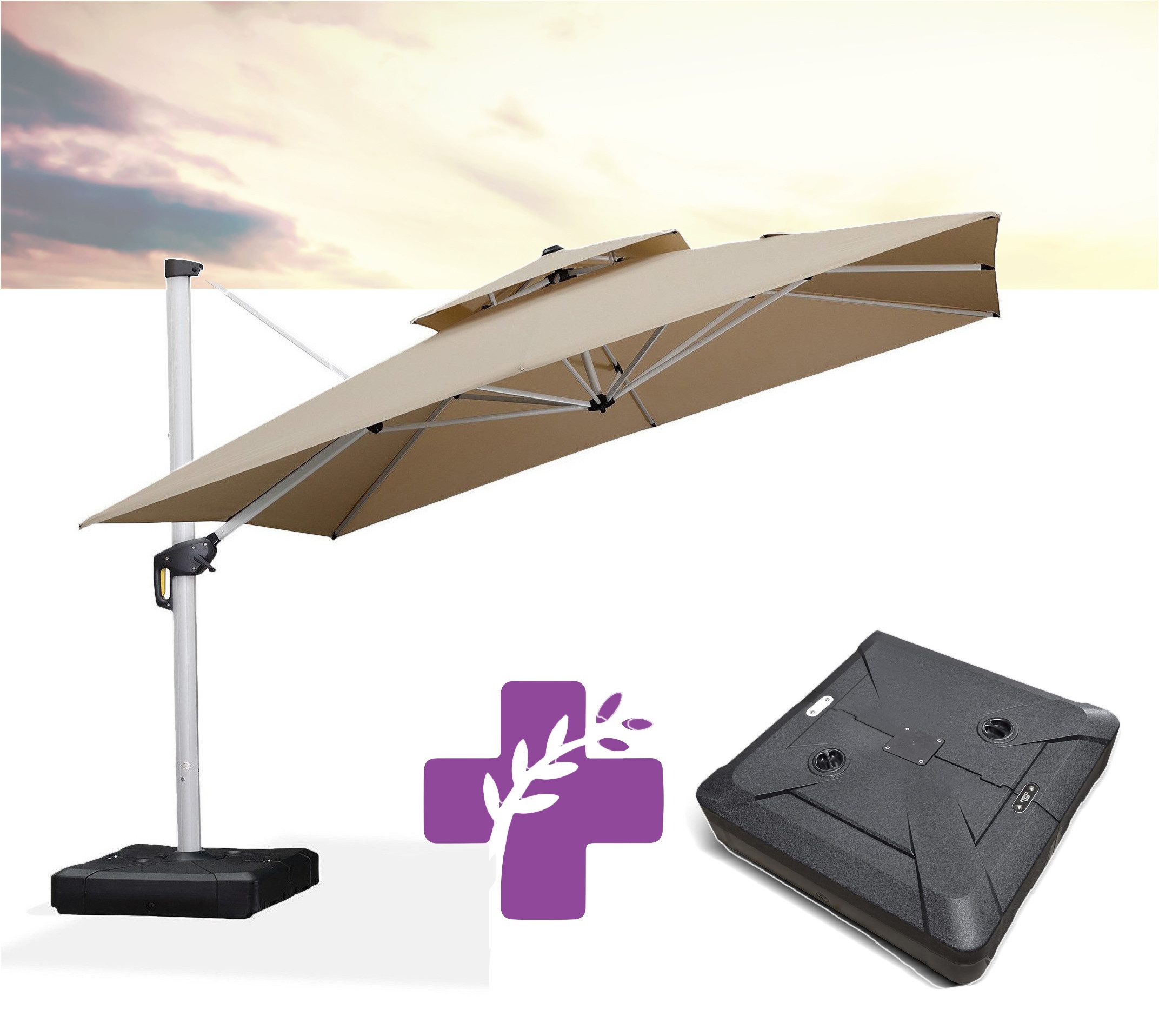 PURPLE LEAF Ampelschirm Quadratischer Außenbereich sonnenschirm, günstig online kaufen