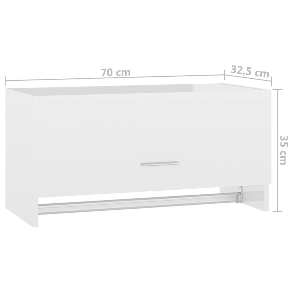 Kleiderschrank Holzwerkstoff cm 70x32,5x35 Kleiderschrank (1-St) Hochglanz-Weiß vidaXL