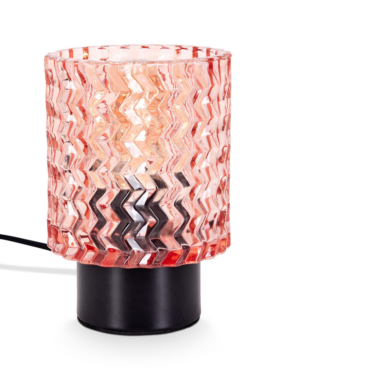 hofstein Tischleuchte Tischlampe aus Metall/Glas in Schwarz/Rosa, ohne Leuc günstig online kaufen