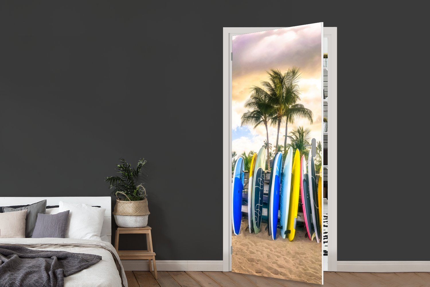 MuchoWow Türtapete Surfbretter, Matt, bedruckt, 75x205 Türaufkleber, für Fototapete Tür, (1 cm St)
