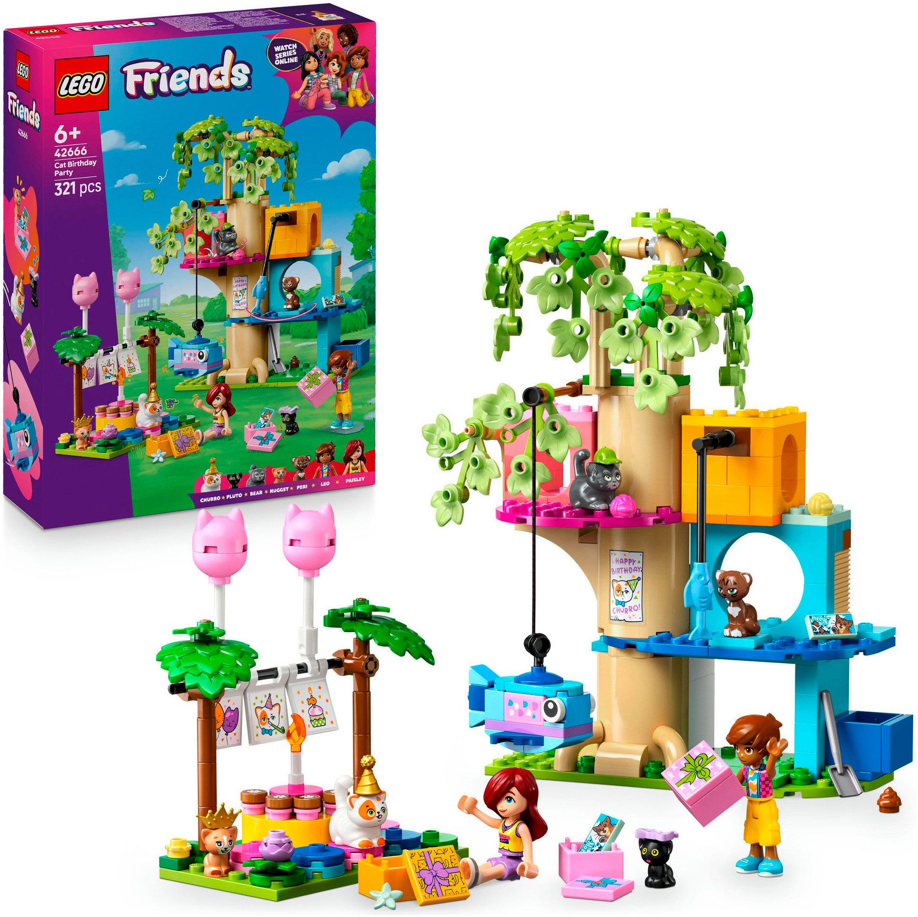 LEGO® Katzengeburtstagsparty & Baumhaus (42666), LEGO Friends Konstruktions günstig online kaufen