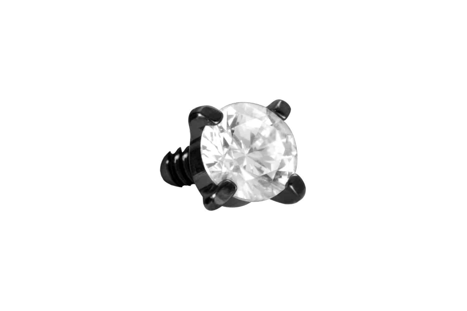 PIERCINGLINE Piercing-Set Titan Schraubaufsatz mit Außengewinde EINGEFASSTE günstig online kaufen