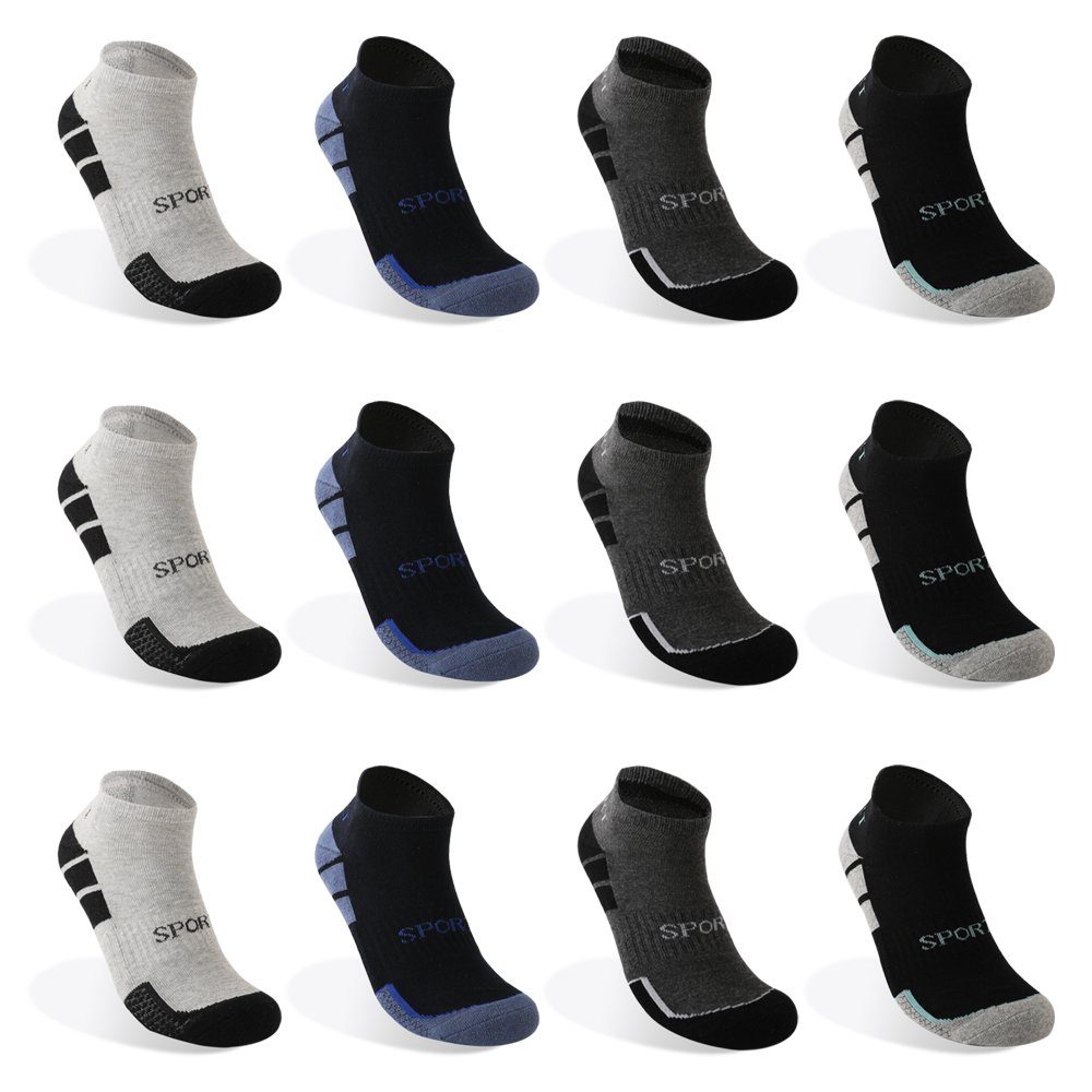 TEXEMP Thermosocken 3 - 12 Paar Thermo Socken Sneaker Kurzsocken Dicke Warme Wintersocken (3-Paar) Wärmend - Mit Innenfrottee Model 1 | Thermosocken