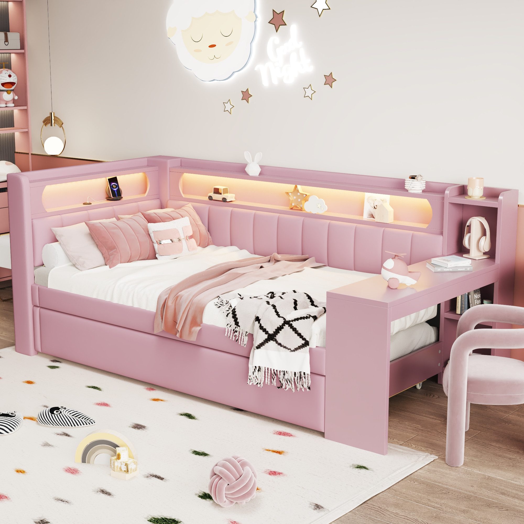 Flieks Daybett, Polsterbett 90x200cm mit Ausziehbett günstig online kaufen
