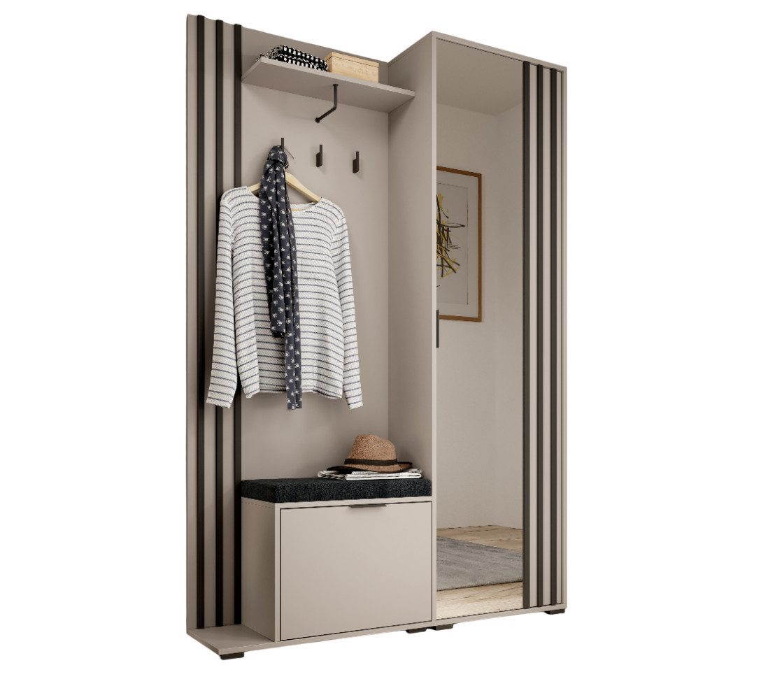 MOEBLO Kompaktgarderobe JOHN (Dielenschrank Wandschrank Regal günstig online kaufen