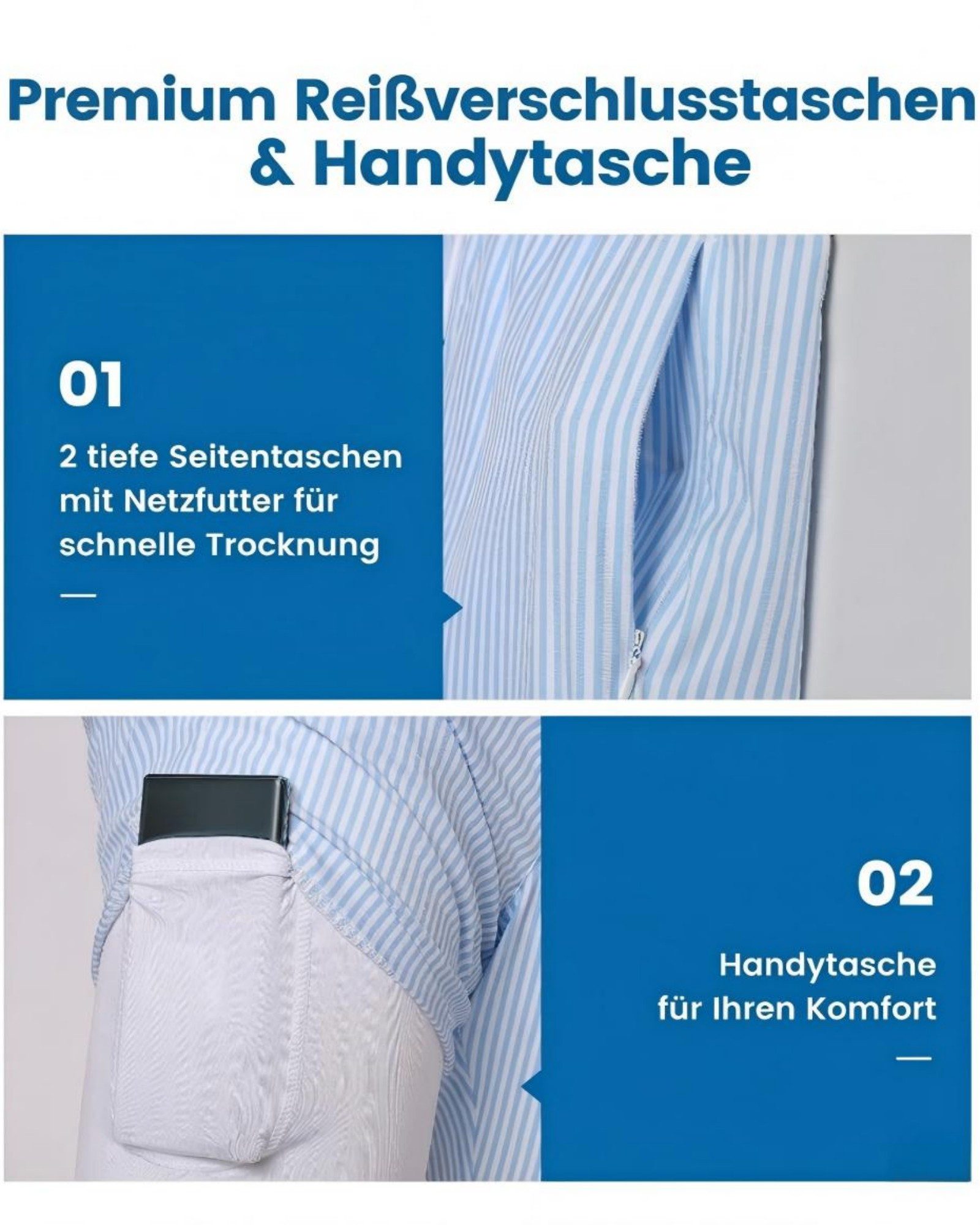 MaaMgic Shorts Herren Elastan kurze Hose 2-in-1 Badehose schnelltrocknend Sporthose (1-tlg) – Bild 5 von 5
