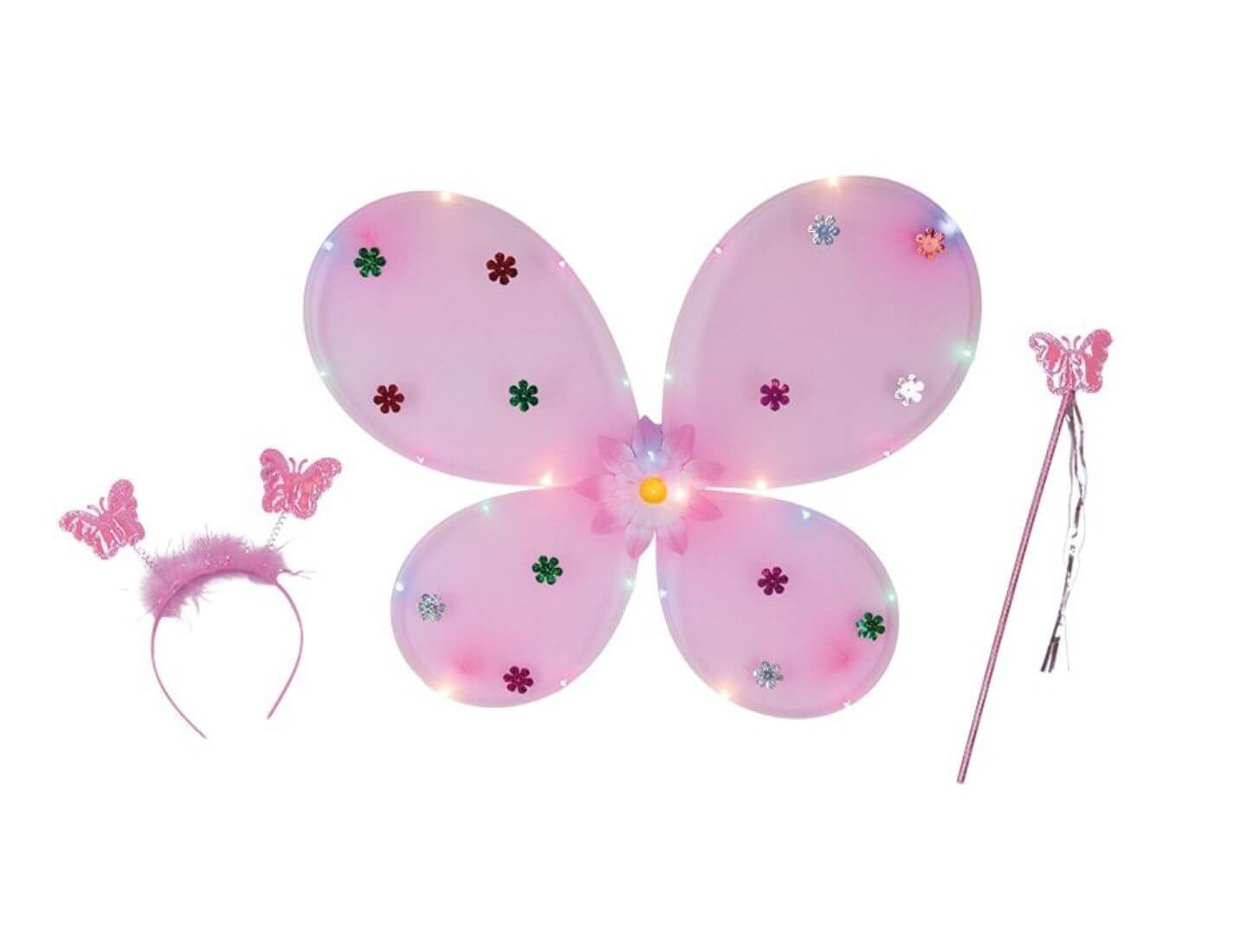Party x People Kostüm Schmetterling Set LED 3tlg. (inkl. Batterien)