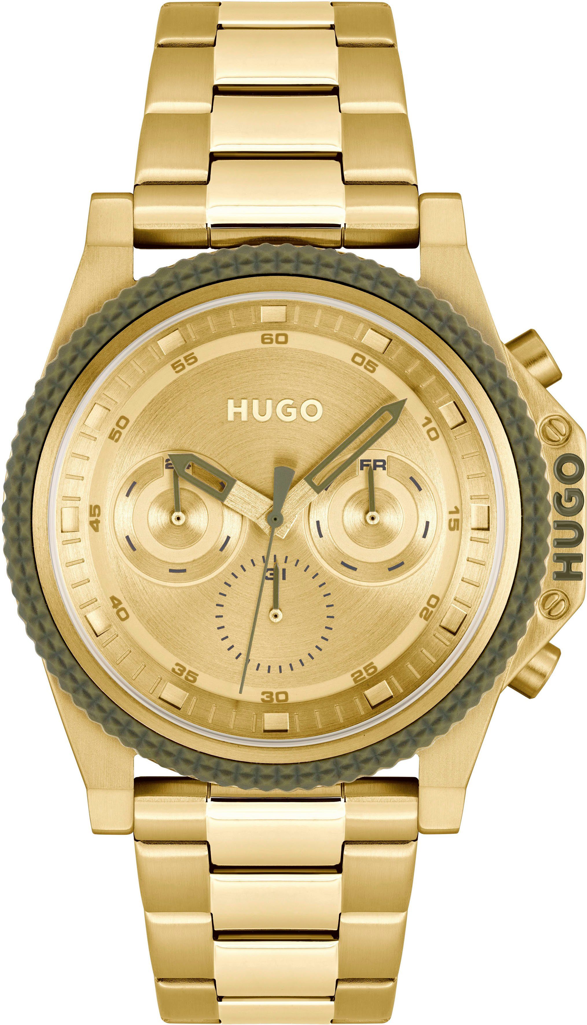 HUGO Multifunktionsuhr #BRAVE 1530349, Quarzuhr, Armbanduhr, Herrenuhr, Dat günstig online kaufen