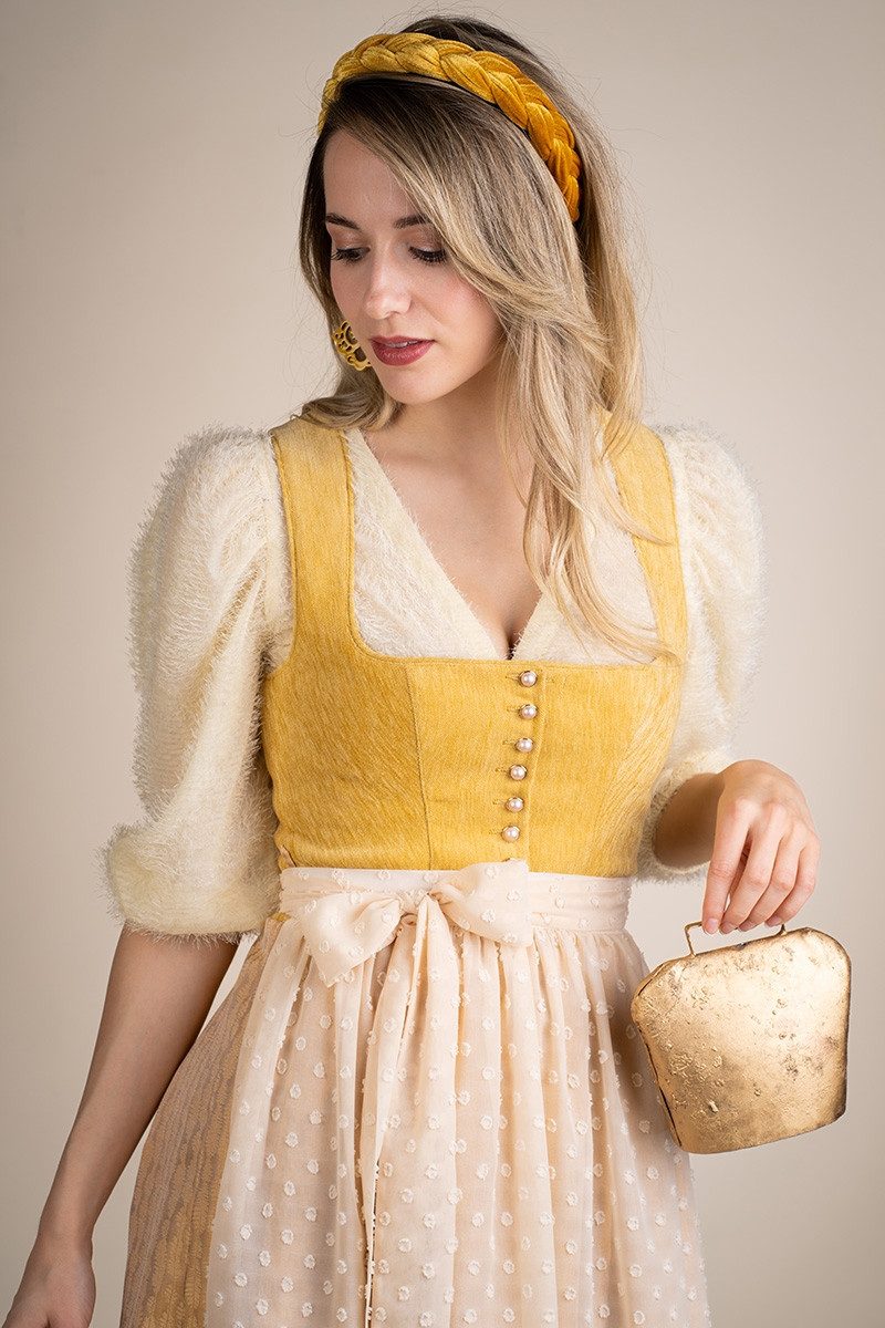 MarJo Dirndl Samt Dirndl 2tlg. - WOLFERSDORF - safrangelb
