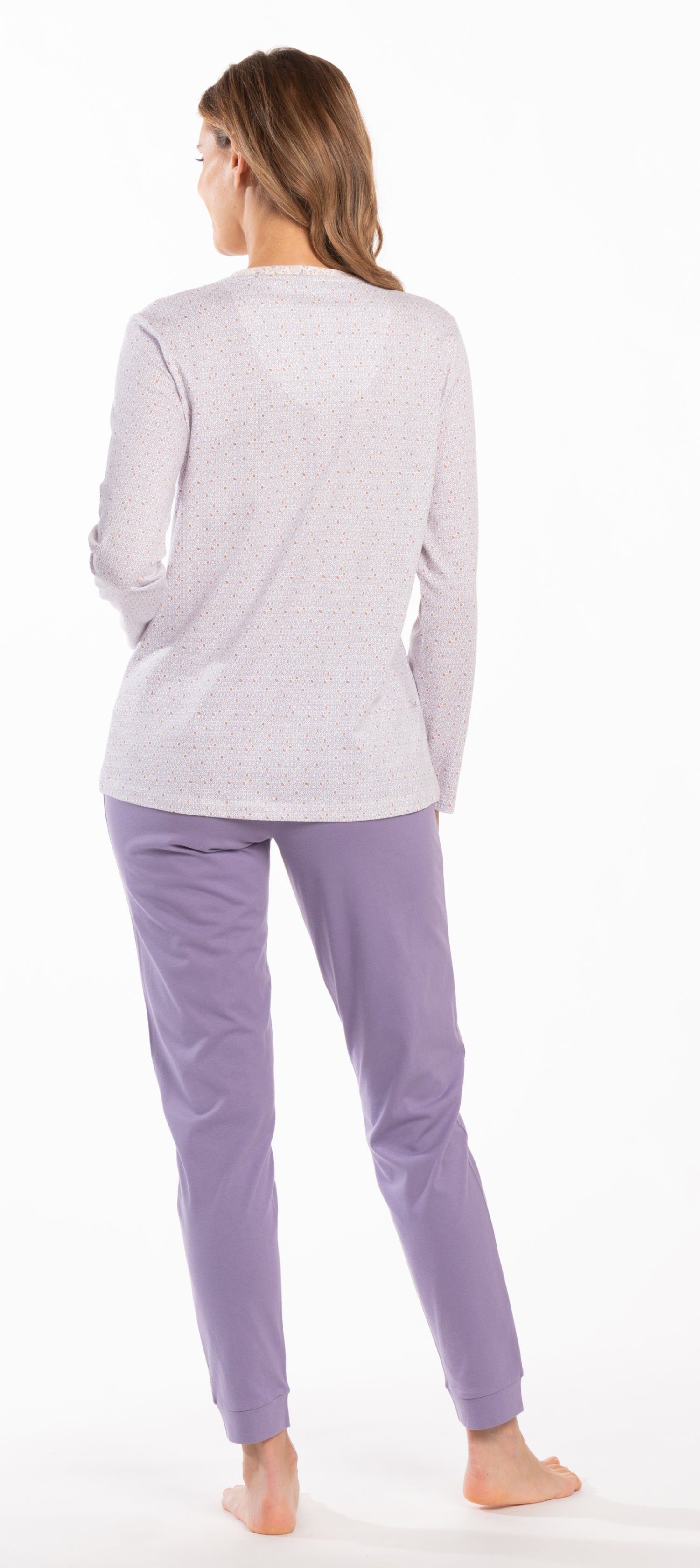 Eskimo Schlafanzug Damen Pyjama lang (2 tlg) Baumwolle