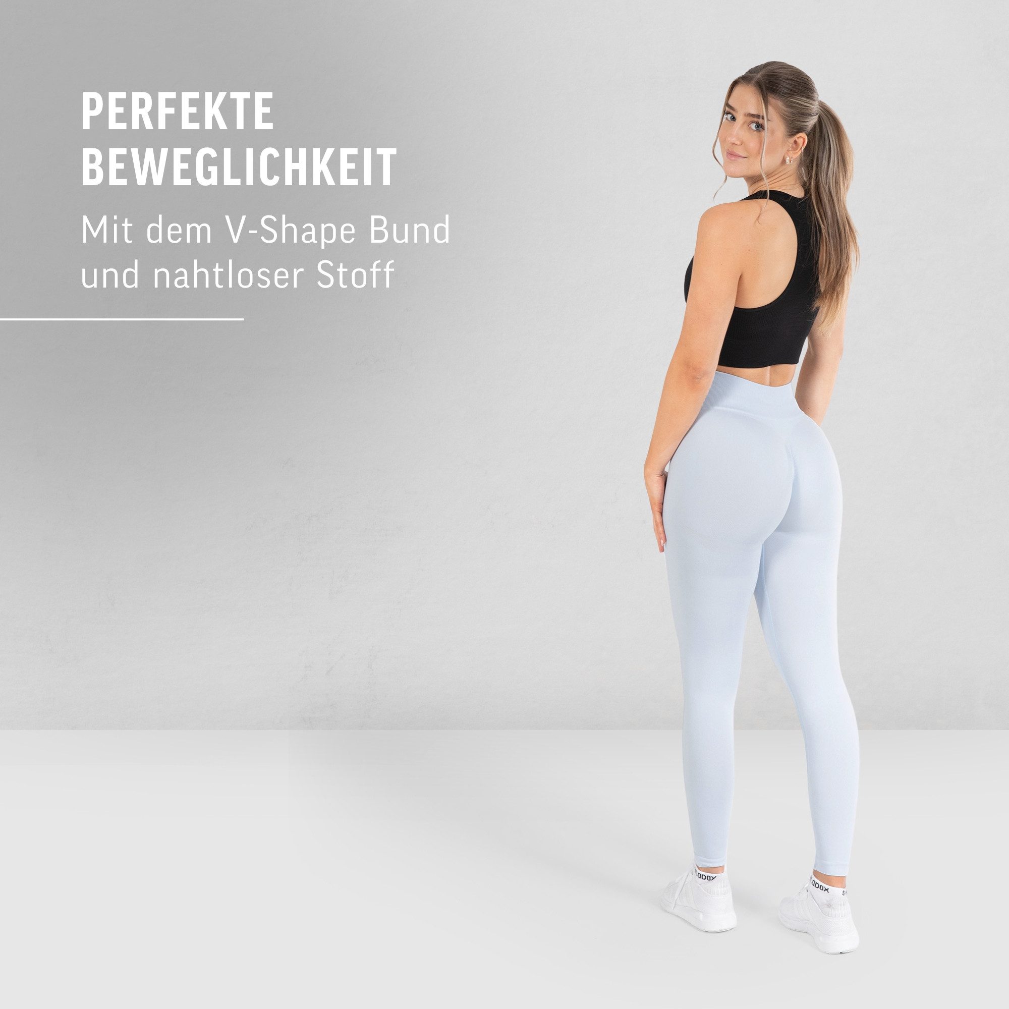 Smilodox Leggings Slayton Scrunch, Seamless Push-Up Sporthose High Waist V-Shape Bund Invisible Scrunch Blickdicht Yogahose, Fitness Gym Yoga Alltag