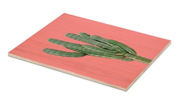 Posterlounge Holzbild Finlay and Noa, Kaktus in Pink, Wohnzimmer Modern Fotografie
