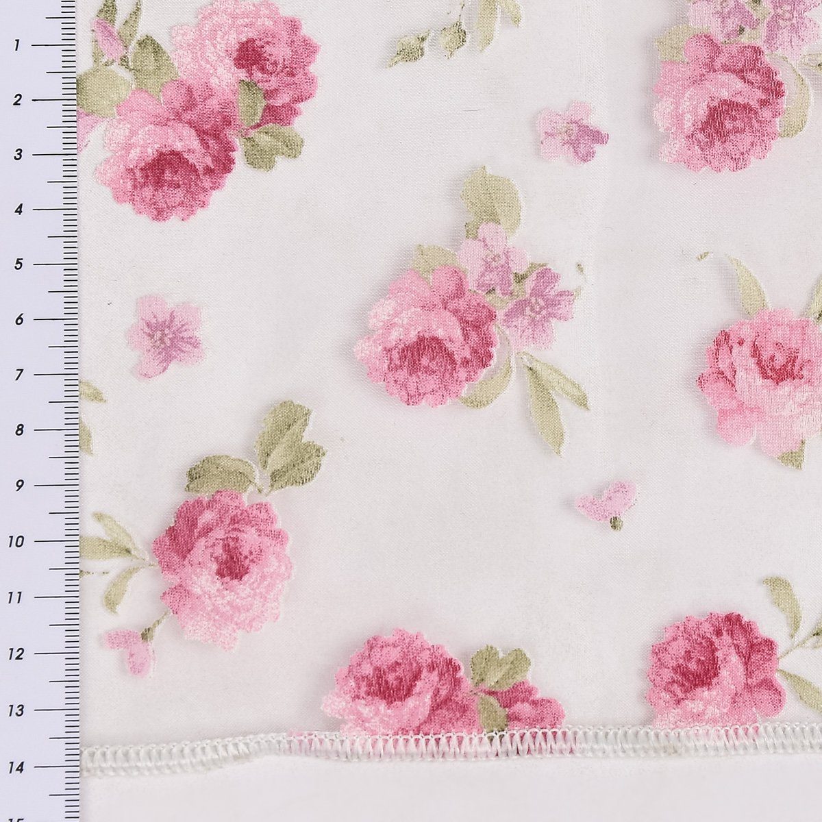 Stoff Gardinenstoff Meterware Organza Pfingstrosen rosa Höhe 2,8m