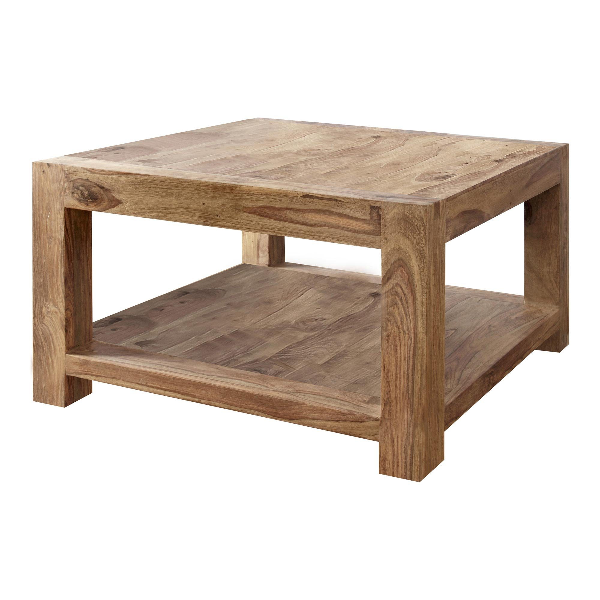 GMD Living Couchtisch REWA, hochwertiger Couchtisch aus massivem Shishamholz