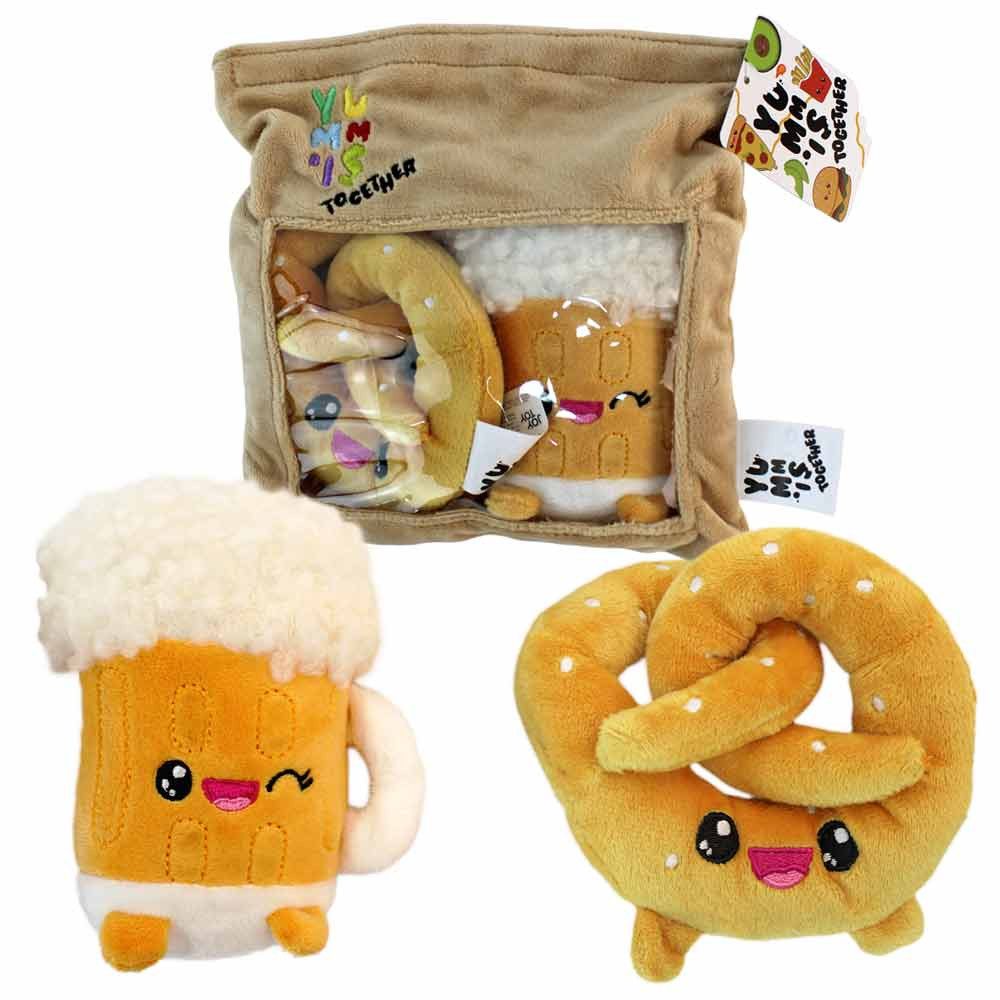 Joy Toy Kuscheltier Oktoberfest Plüsch - Bier und Brezel Kuscheltiere (3-St)