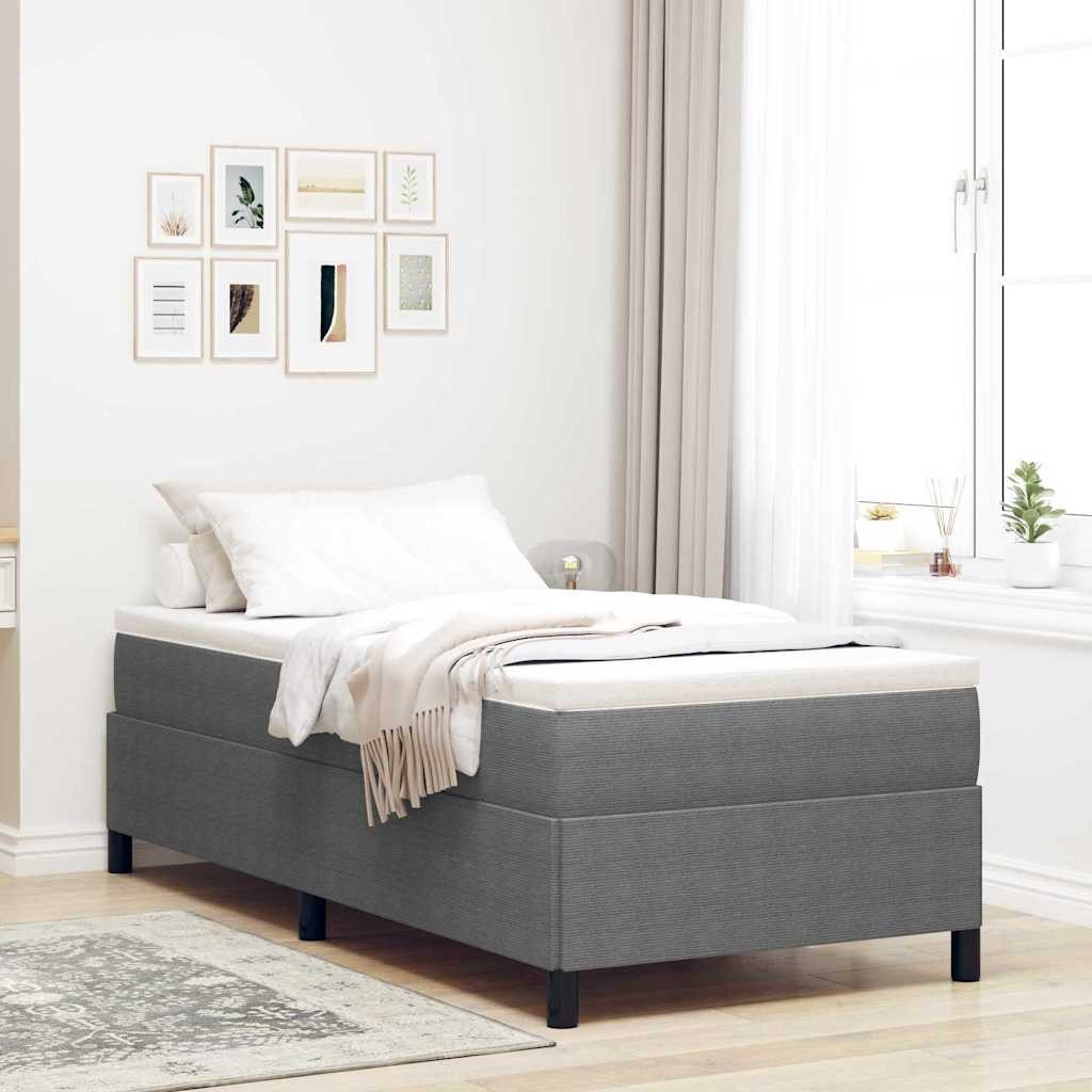 vidaXL Boxspringbett, Boxspringbett Hellgrau 100 x 200 cm Samt
