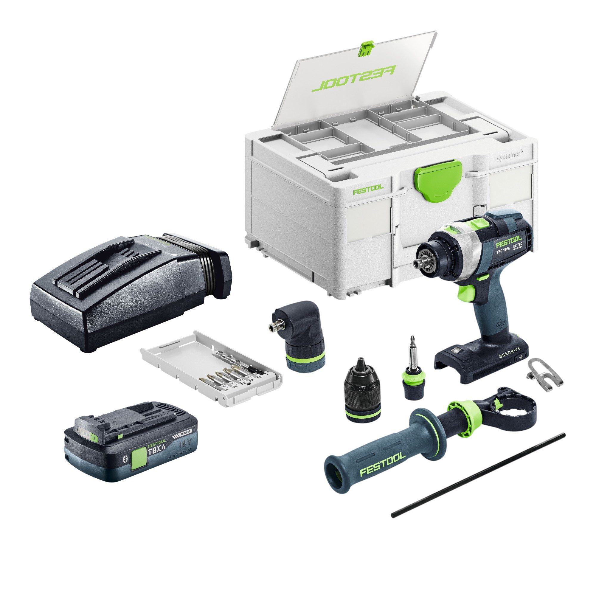 FESTOOL Akku-Schlagbohrschrauber TPC 18/4-Basic-Set 18 V 75 Nm Brushless + 1x Akku 4,0 Ah + Ladegerät