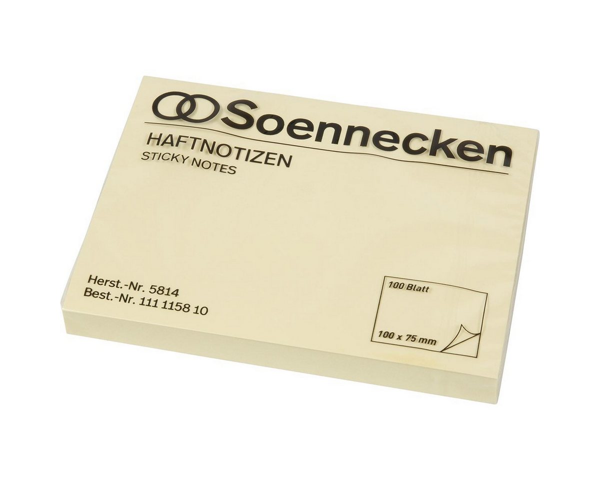 Thumbnail - Soennecken Haftnotizblock Soennecken Haftnotiz 5814 100x75mm 100Blatt gelb
