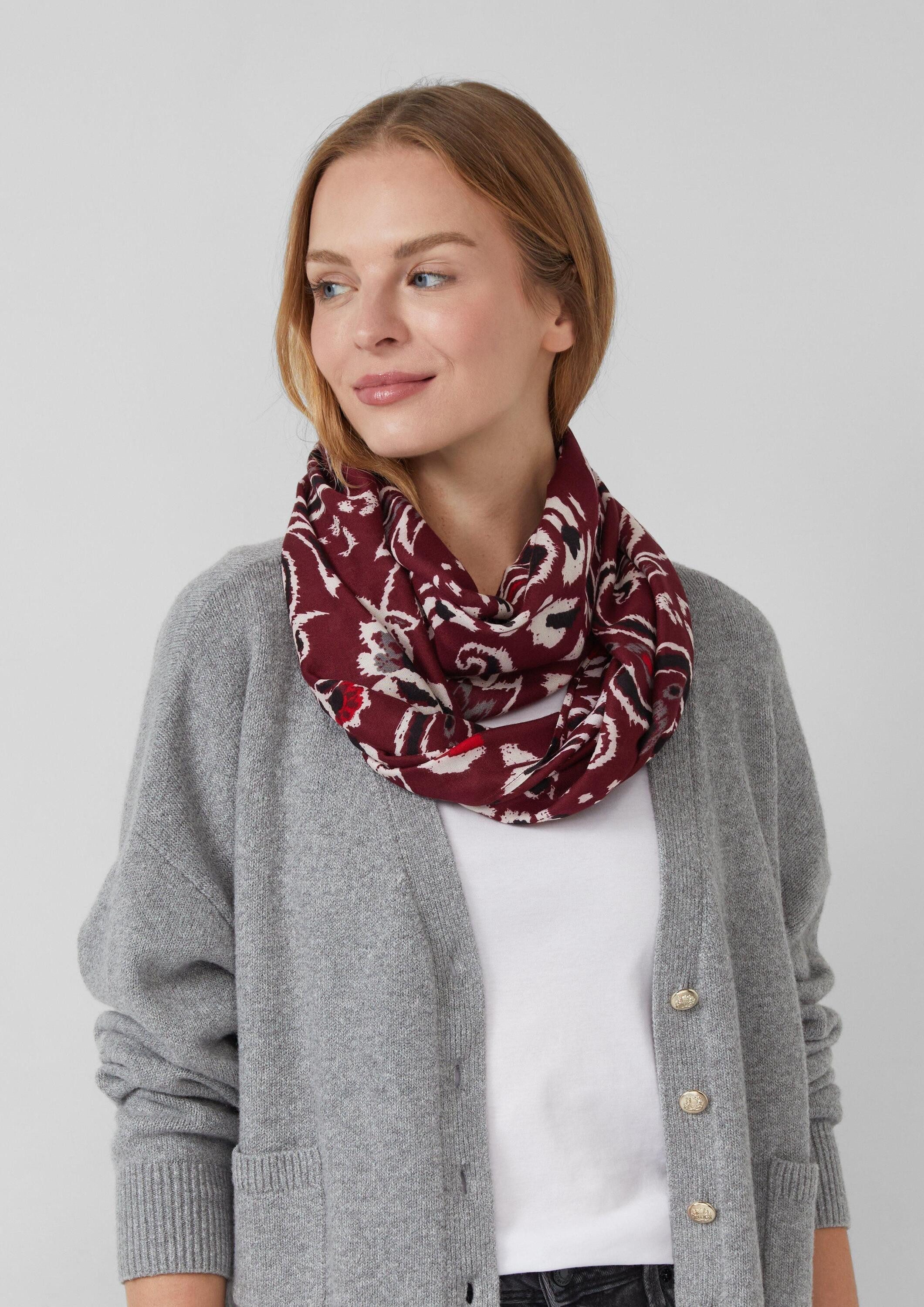s.Oliver Loop Snood, Loop-Schal mit floralem günstig online kaufen