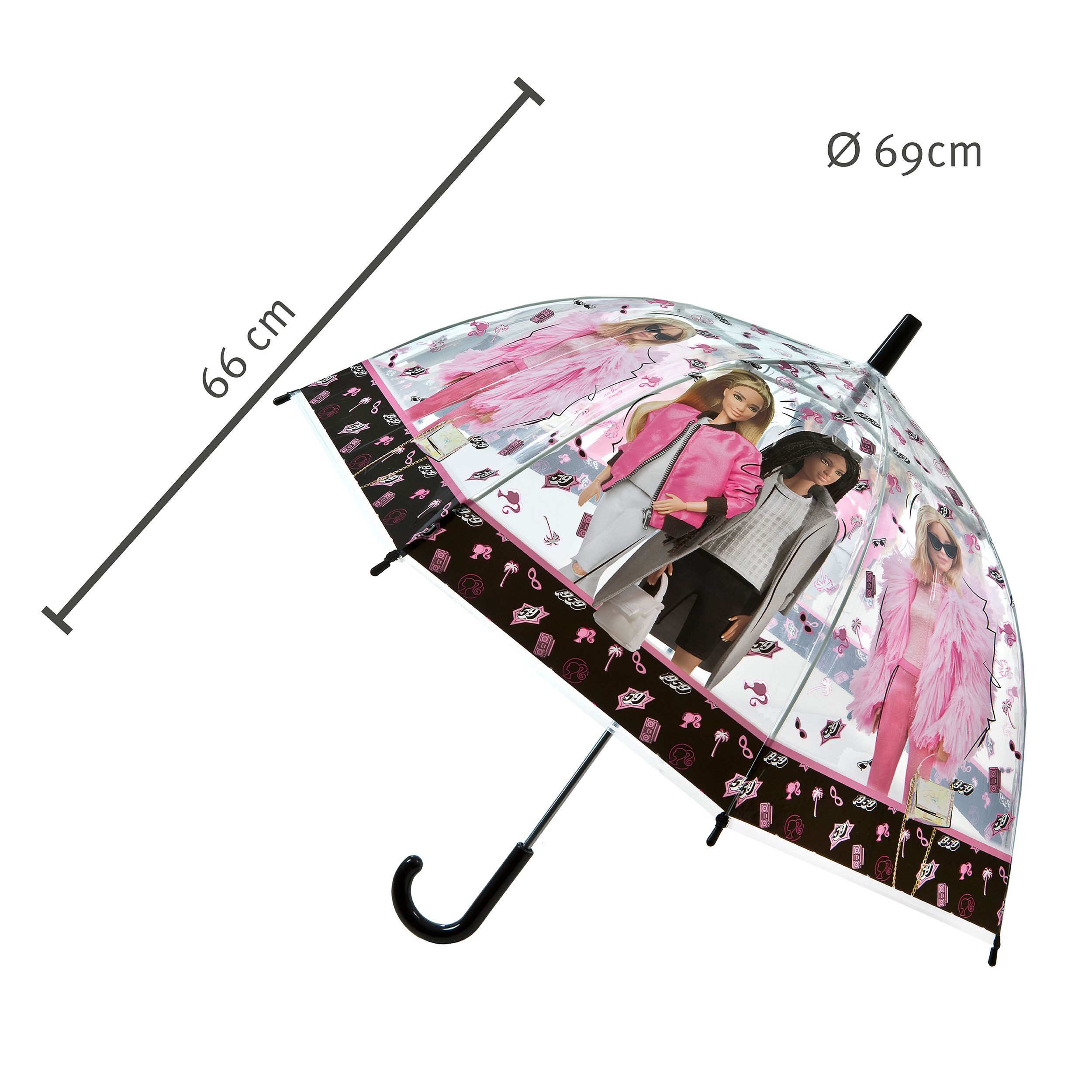 Barbie Regenschirm-Wanderstock Regenschirm für Kinder – Ø 69 cm, perfekter Schutz bei Regen