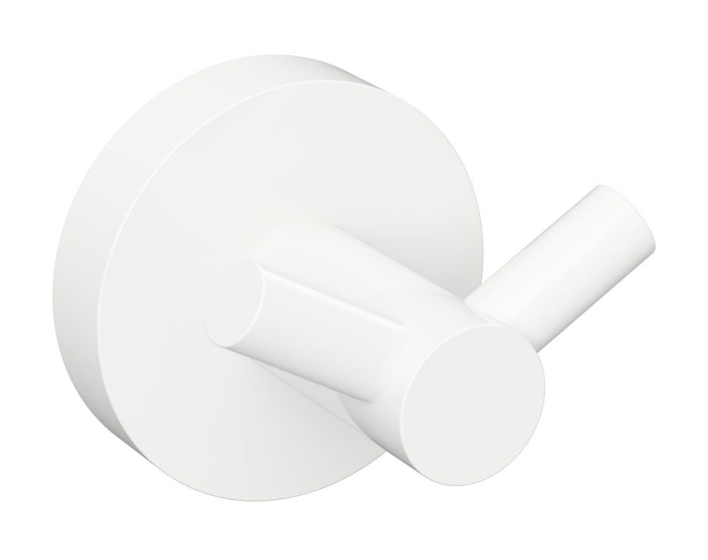 Sapho Handtuchhaken X-ROUND WHITE Doppelhaken, Weiß matt, Sapho-XR202W