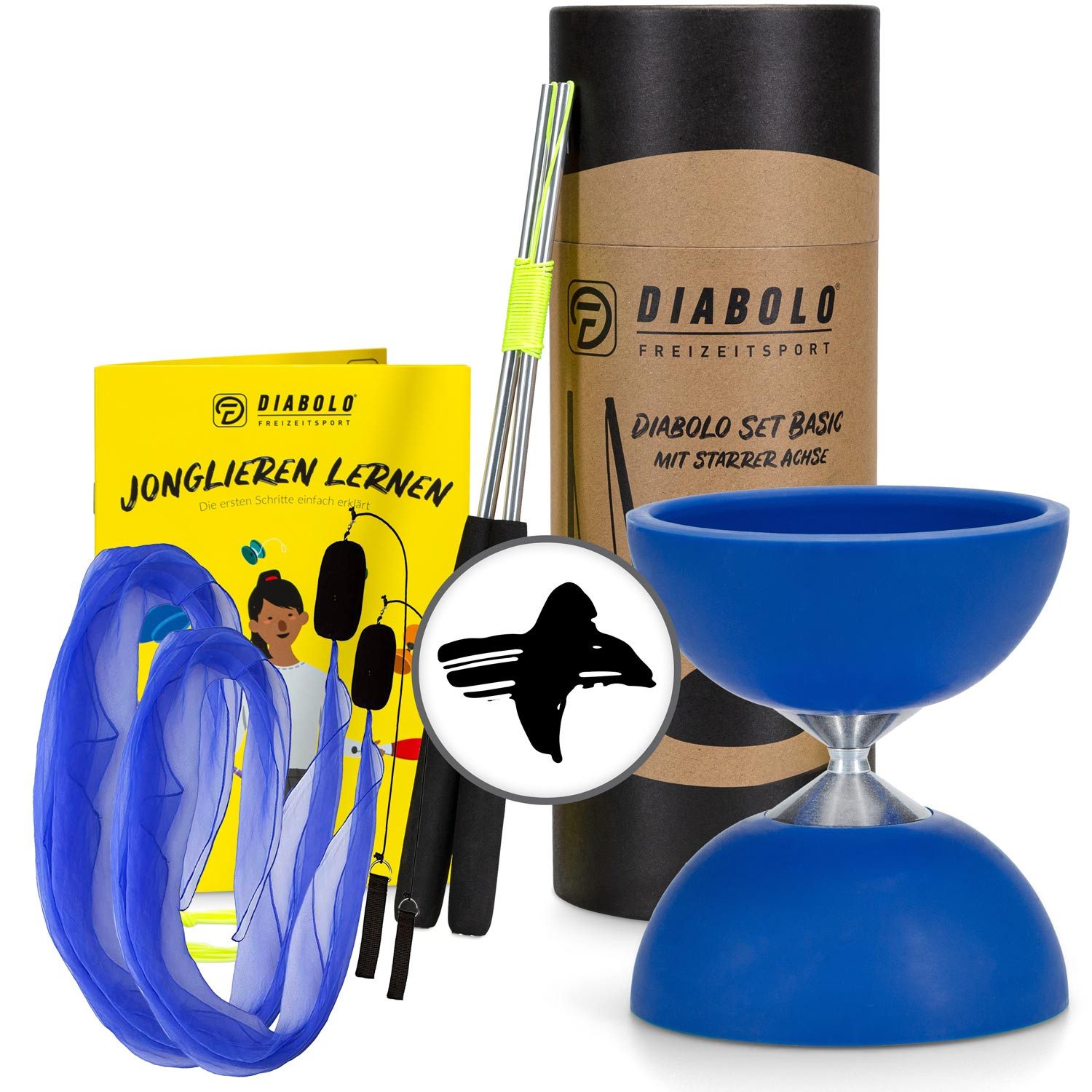 Diabolo Freizeitsport Spielball Set Diabolo und chiffon Pois (1-St)