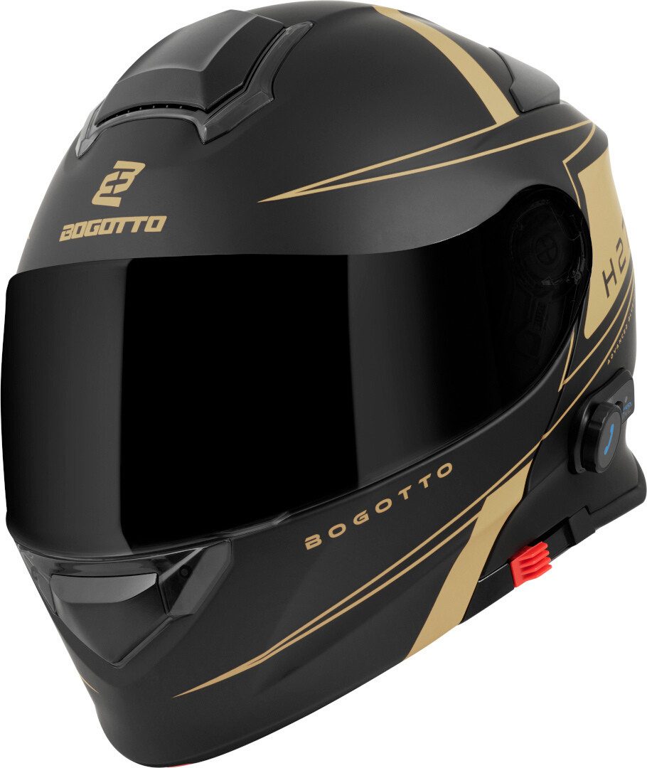 Bogotto Motorradhelm H271 BT Taog Bluetooth Klapphelm, Integriertes Kommunikationssystem,geeignet Für Brillenträger,hera