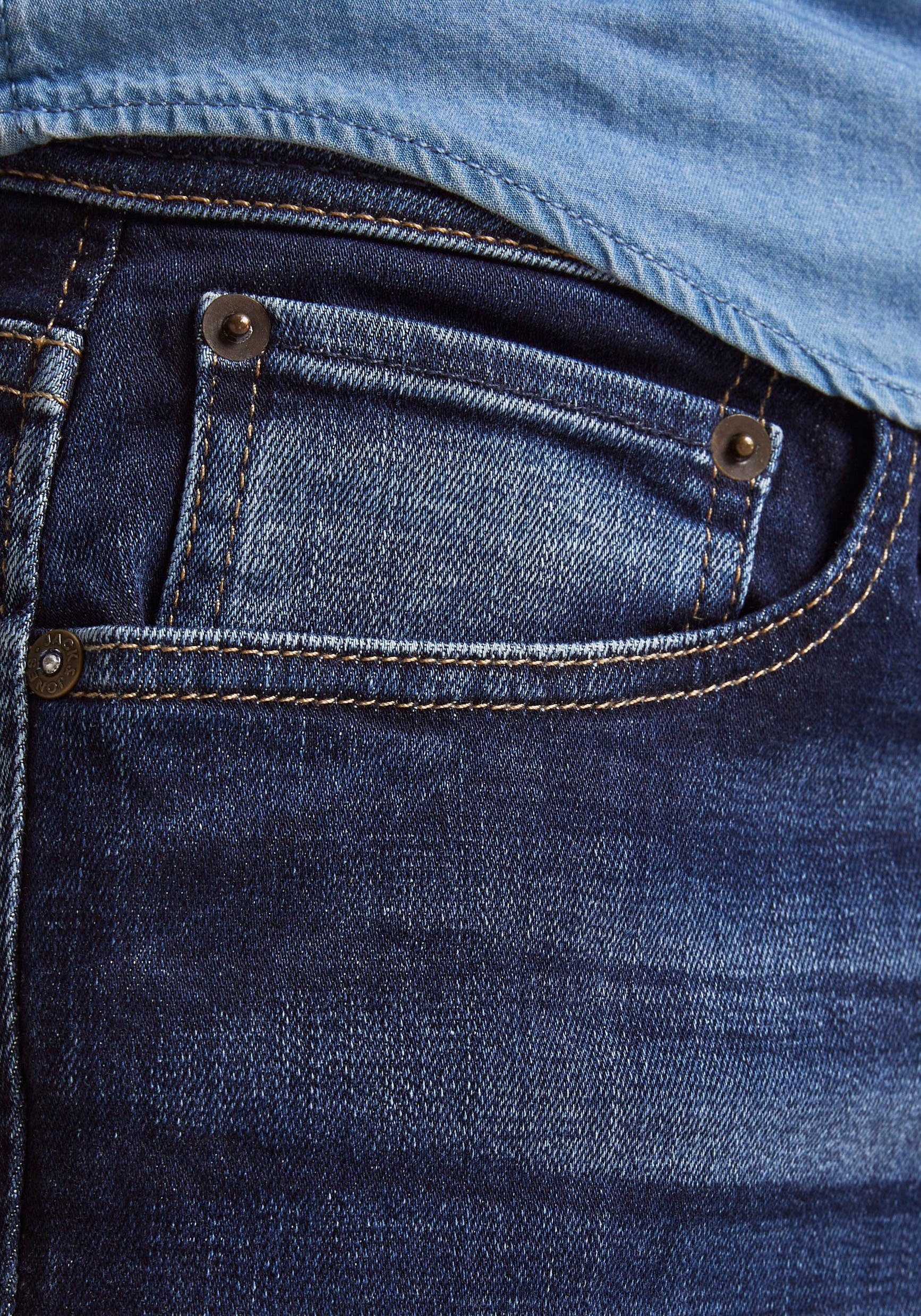 Jack & Jones Regular-fit-Jeans JJICLARK mit Used-Look und Stretch für den Alltag mit Abriebeffekten