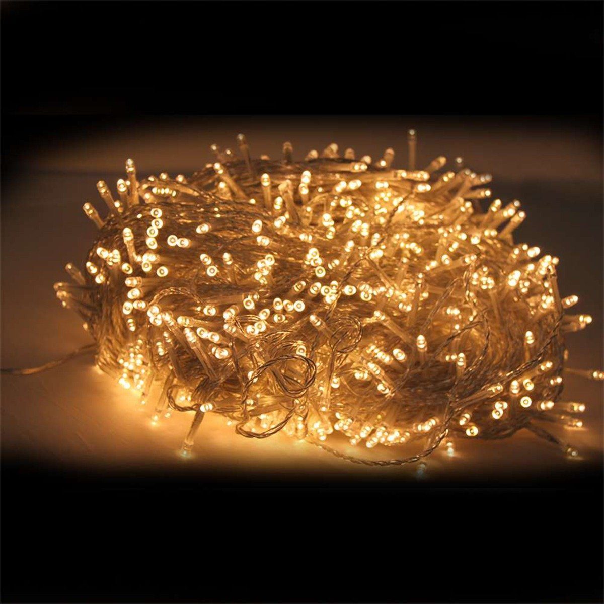 Grafner LED-Lichterkette LED Lichterkette mit 500 LEDs warmweiss 50 Meter Weihnachtsbeleuchtung, 5m Stromkabel, Weihnachtsdeko, Energiesparend